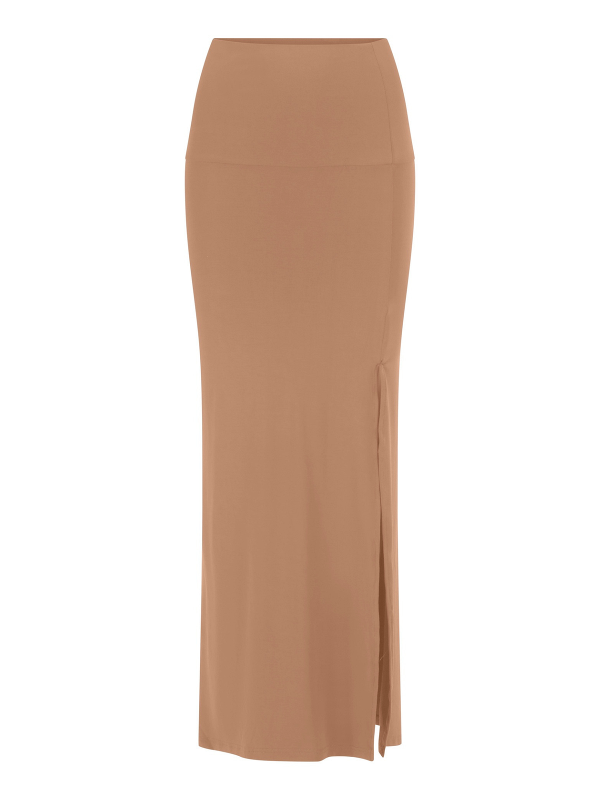 Bamboo Side Split Maxi Skirt - Toffee