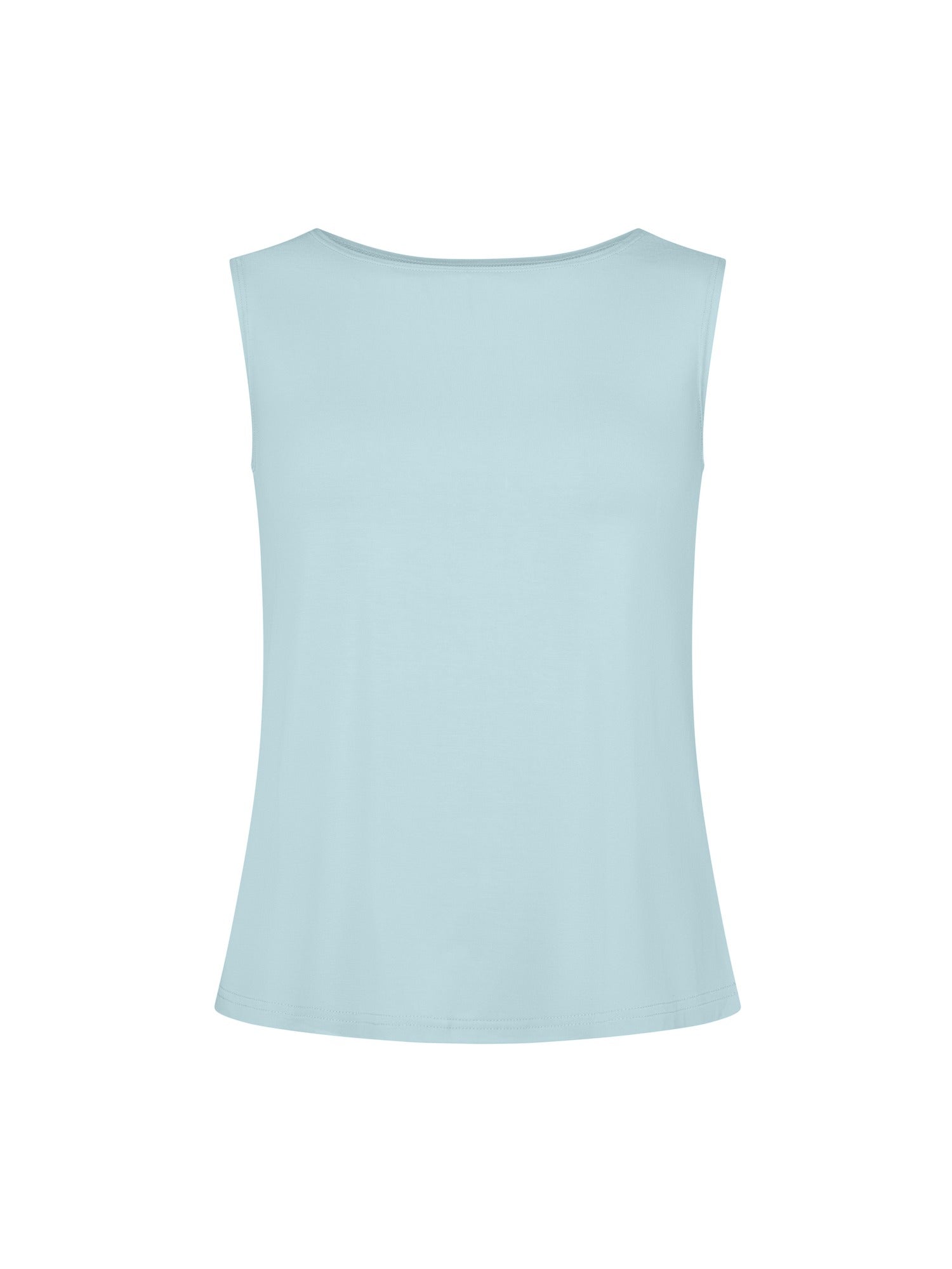 light Topaz blue boat neck singlet, women's bamboo clothing