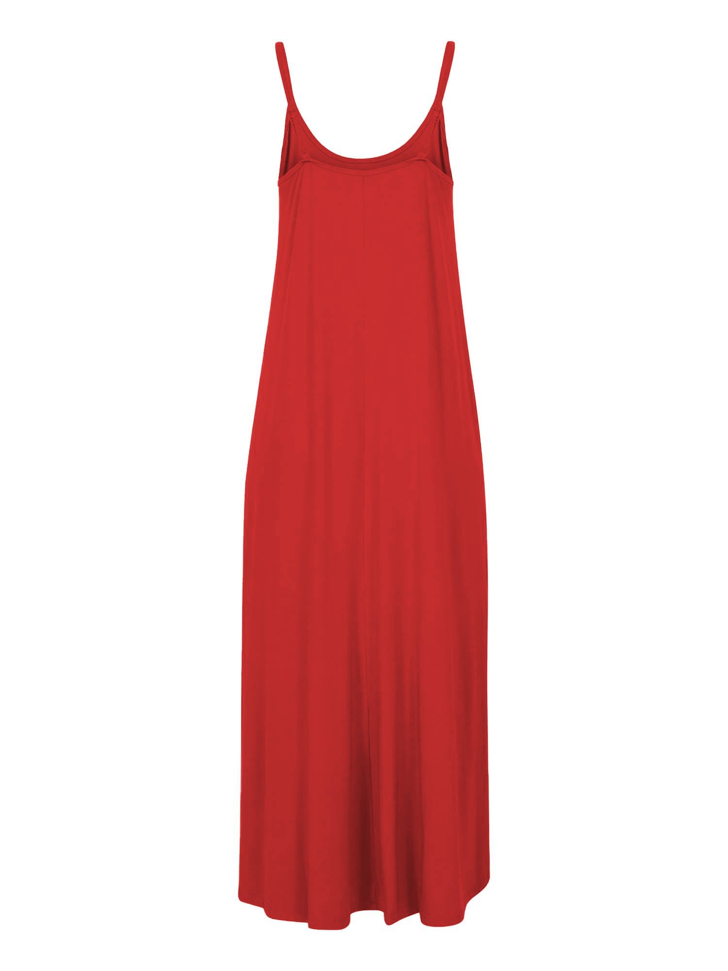 women's Bamboo swing maxi dress in chilli pepper red