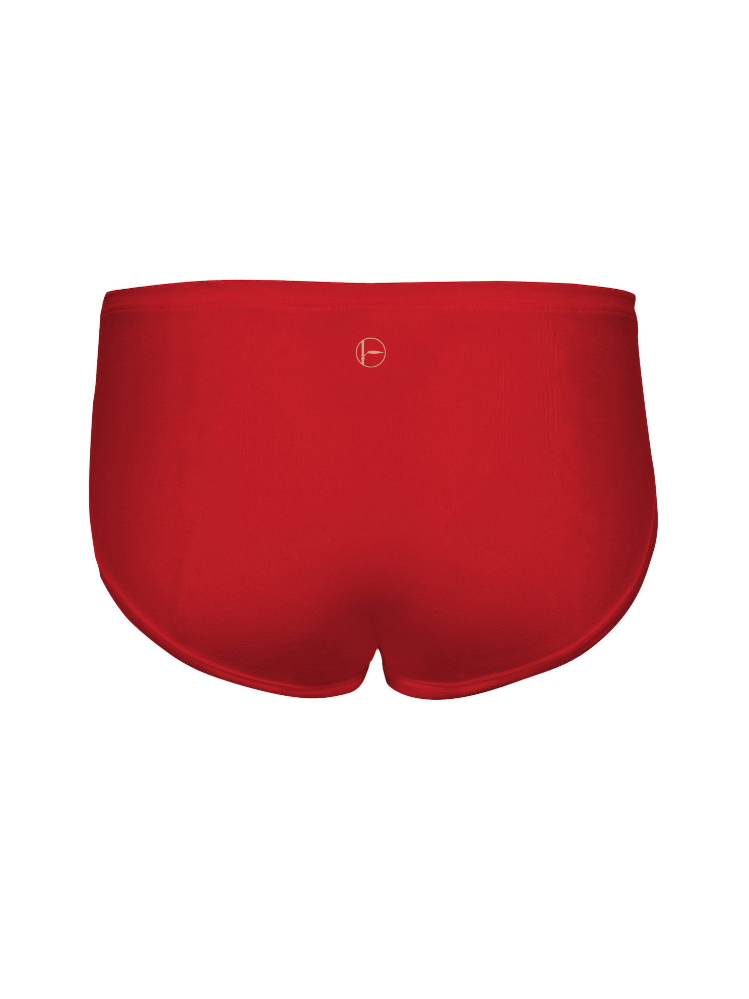 Chili pepper red mid-waisted bamboo underpants and yoga top bra on a white background