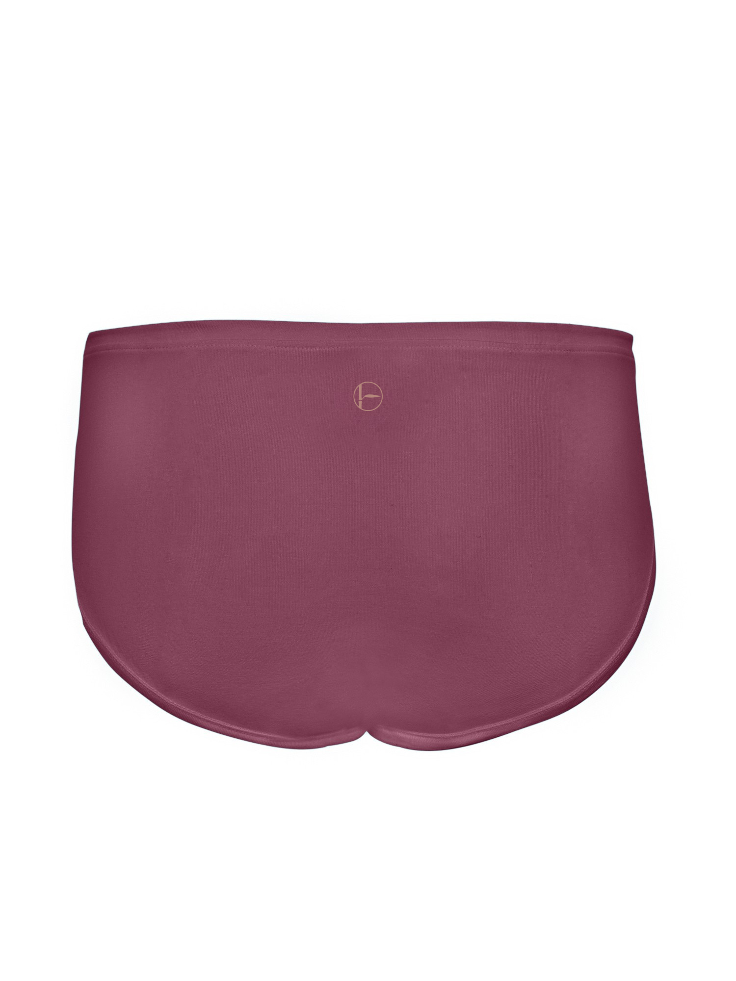 Aubergine maroon coloured mid-waisted bamboo underpants on a white background