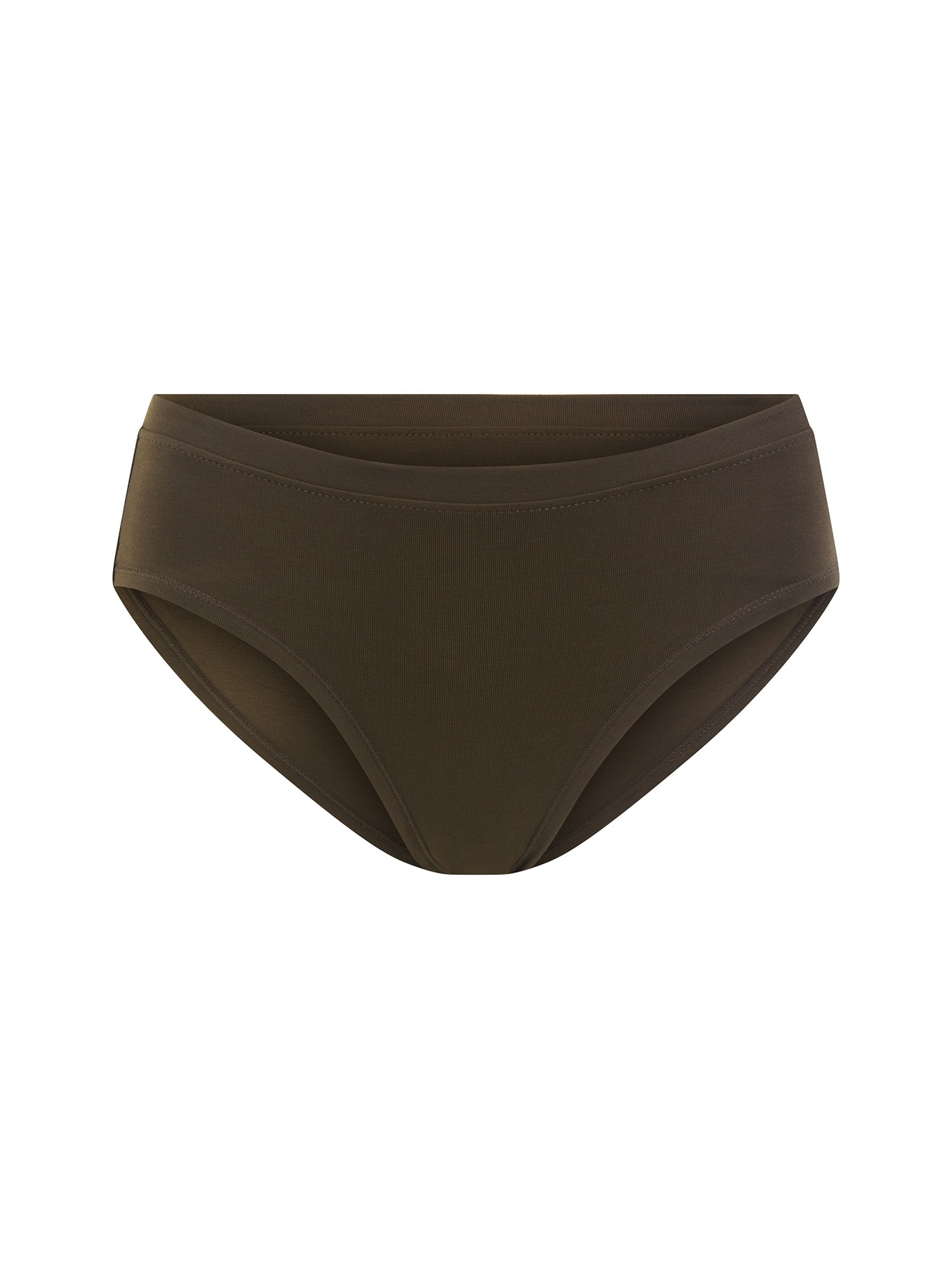 Bamboo women's cocoa brown mid rise underpants on white background