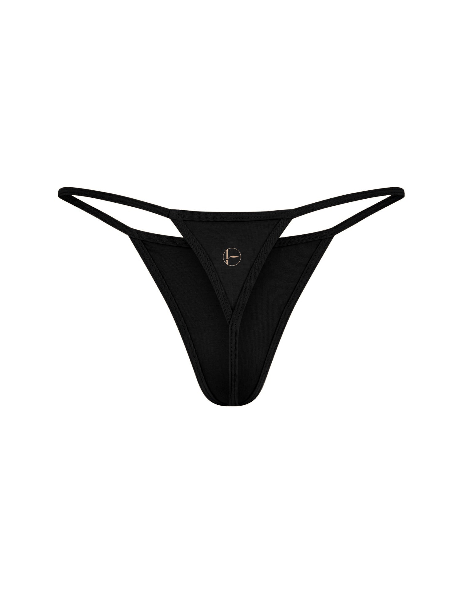Black barely there, string style g-string, thong women's bamboo underwear