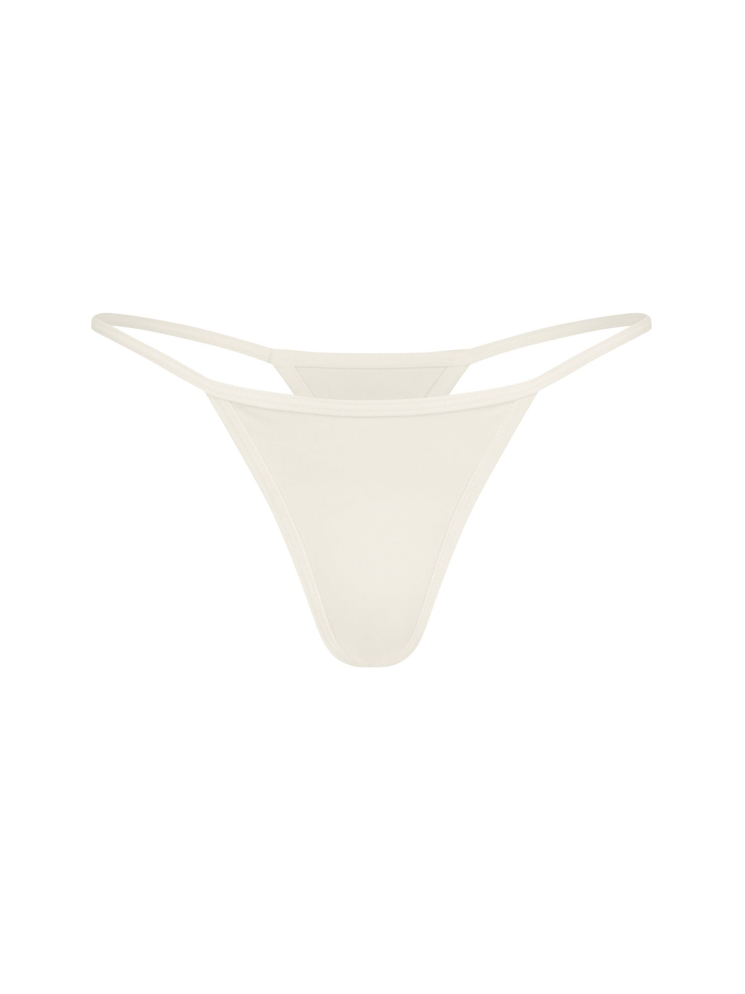 Cream barely there, string style g-string, women's bamboo underwear