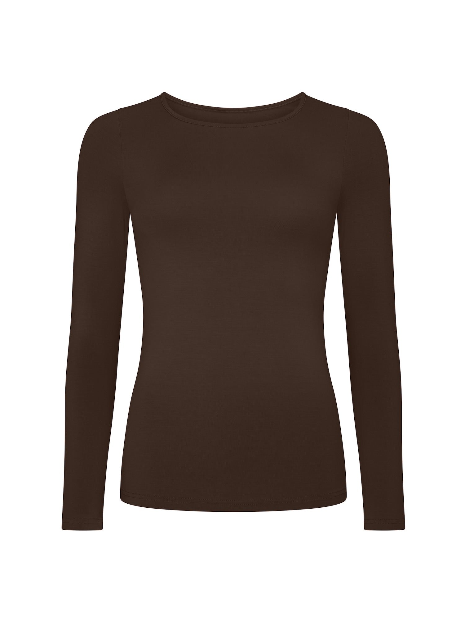 Bamboo Crew Neck Long Sleeve Tee 2.0 - Cocoa