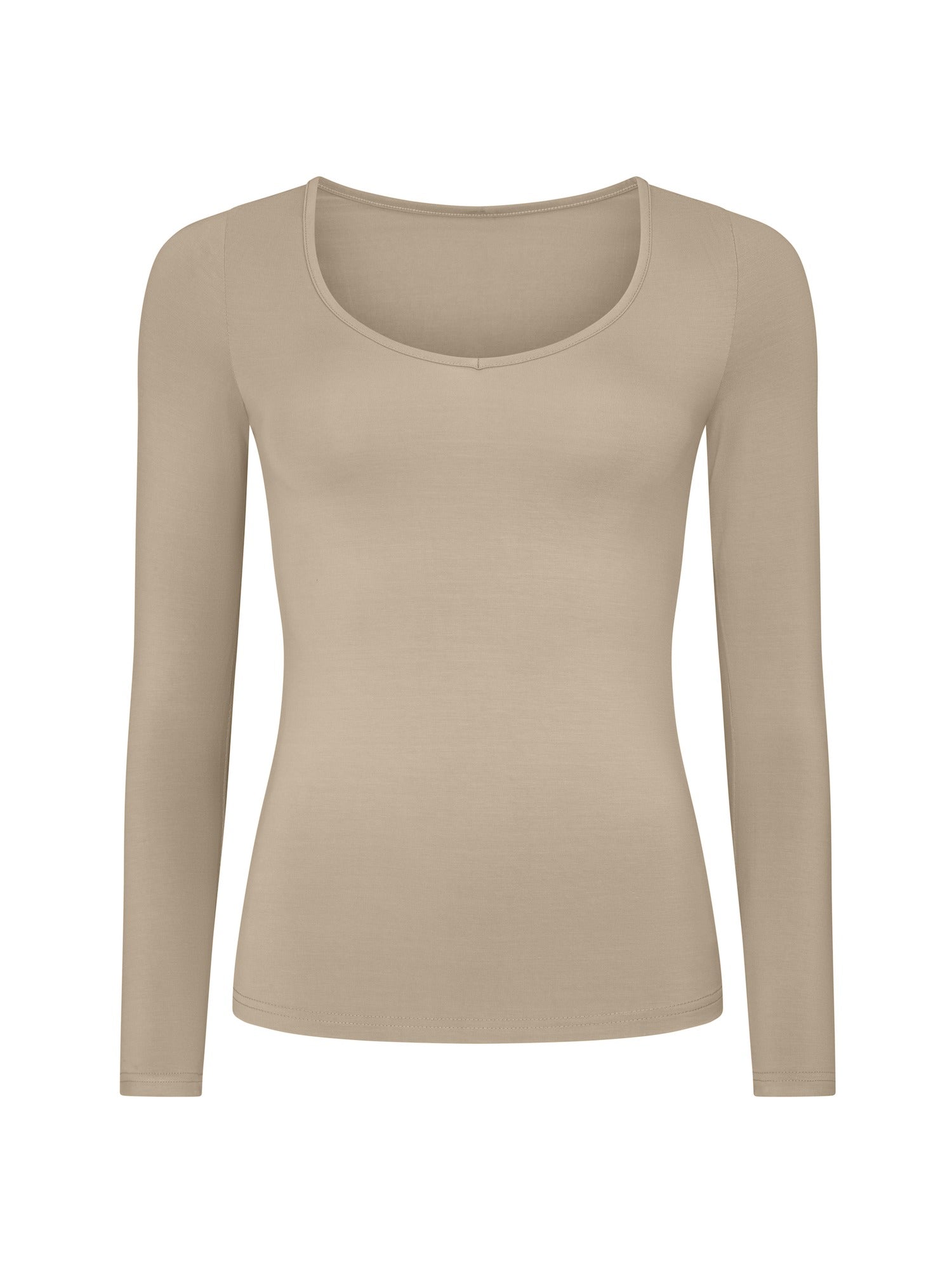Bamboo V Neck Long Sleeve Tee 2.0 - Caramel