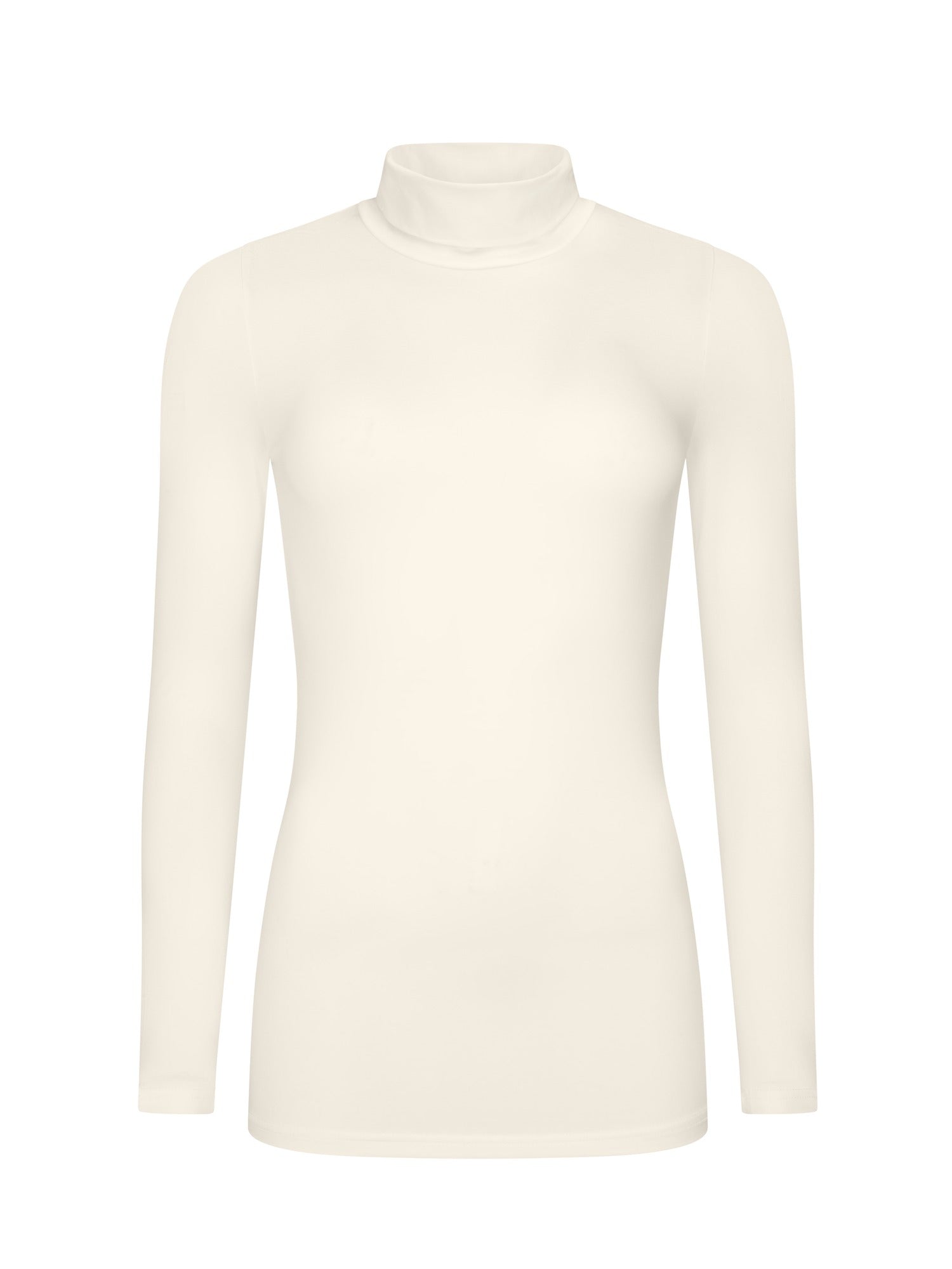 White turtleneck sweater on a white background