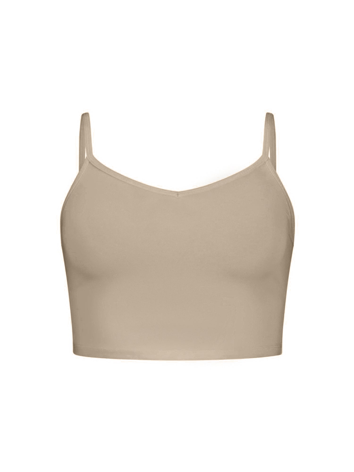 Bamboo Crop Layering Singlet Adjustable Strap - Caramel