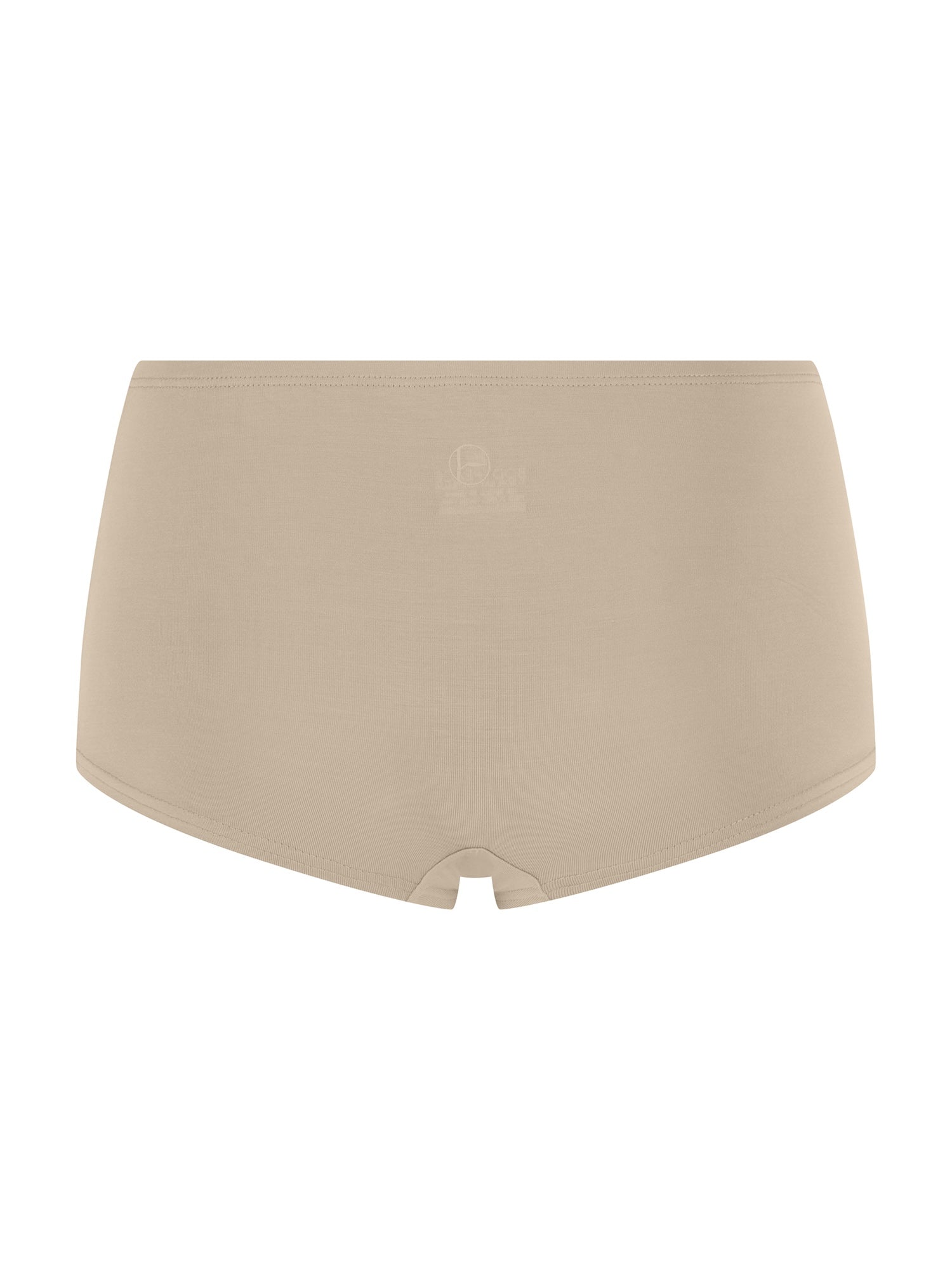 Beige high-waisted boyleg underwear on a white background