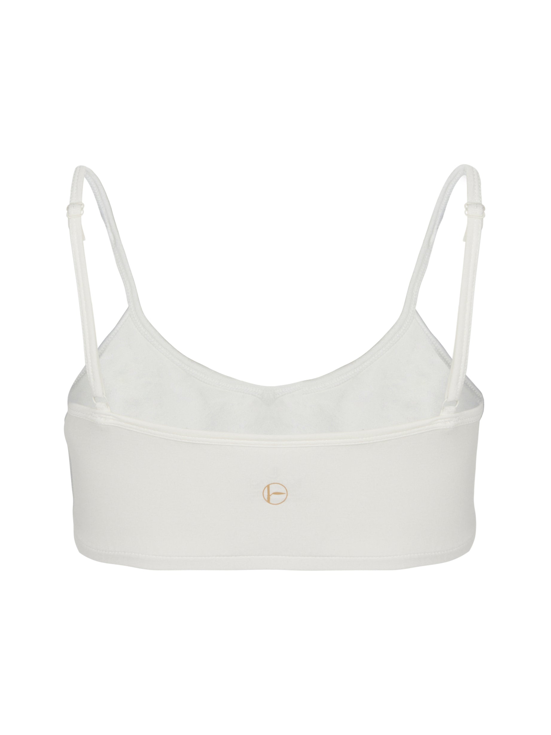 Cream wireless yoga bra, subtle v front, soft cup bralette with adjustable camisole straps, women's bamboo underwear