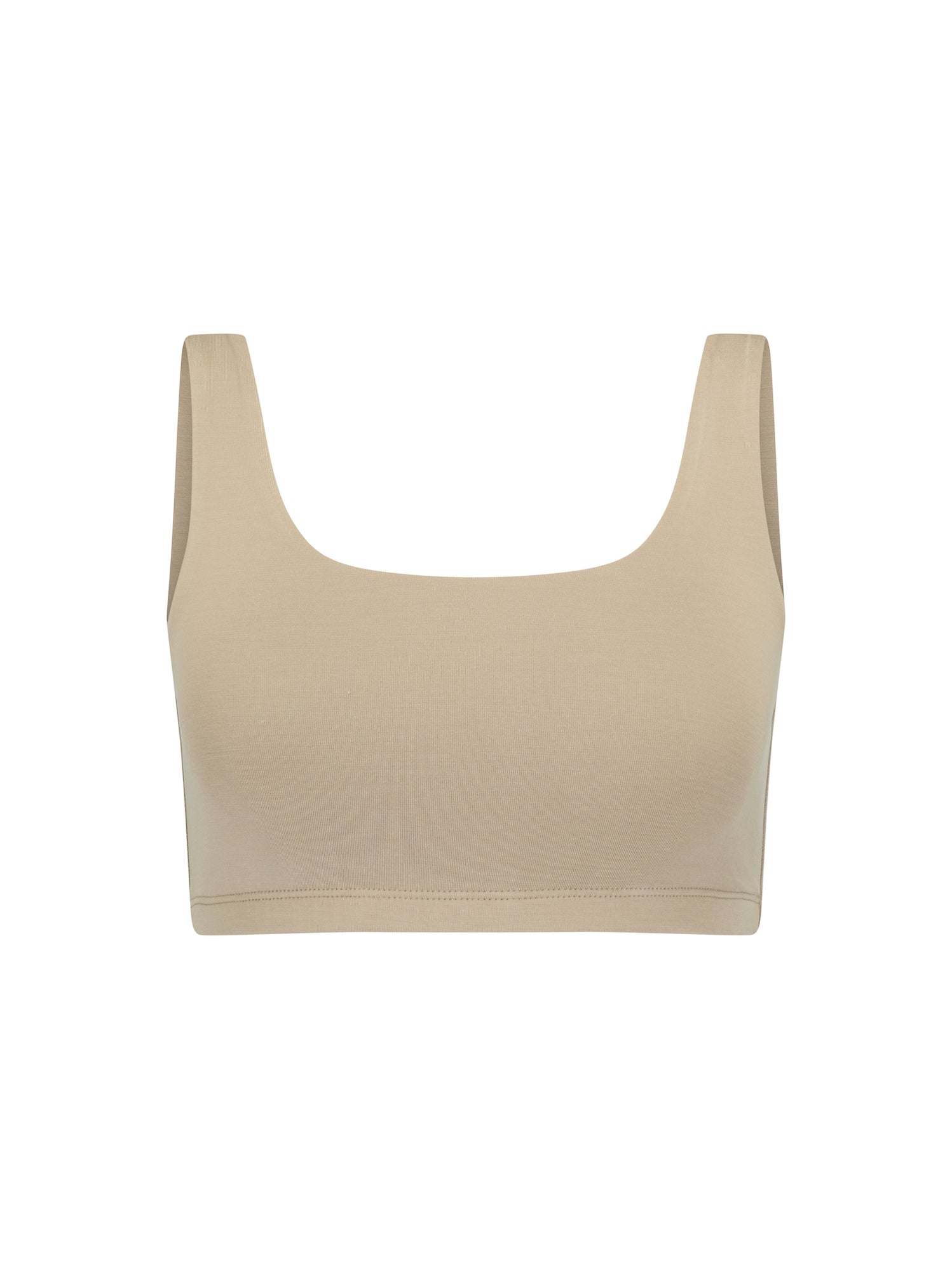 caramel reversible bra, high or low scoop neckline and wide shoulder straps, wireless bra, women's bamboo underwear