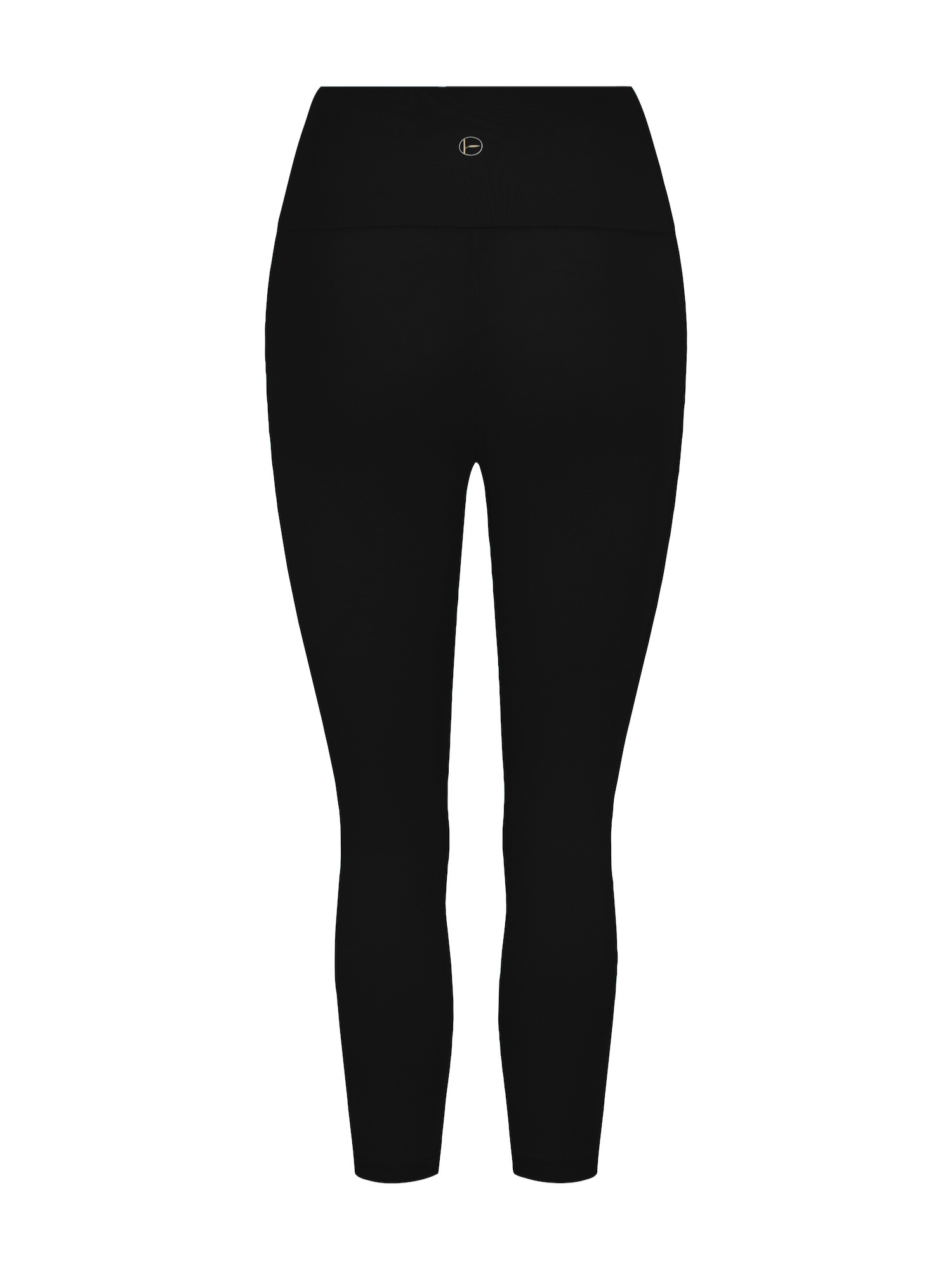 black mid calf 3/4 length leggings double layered high waistband, women's bamboo clothing