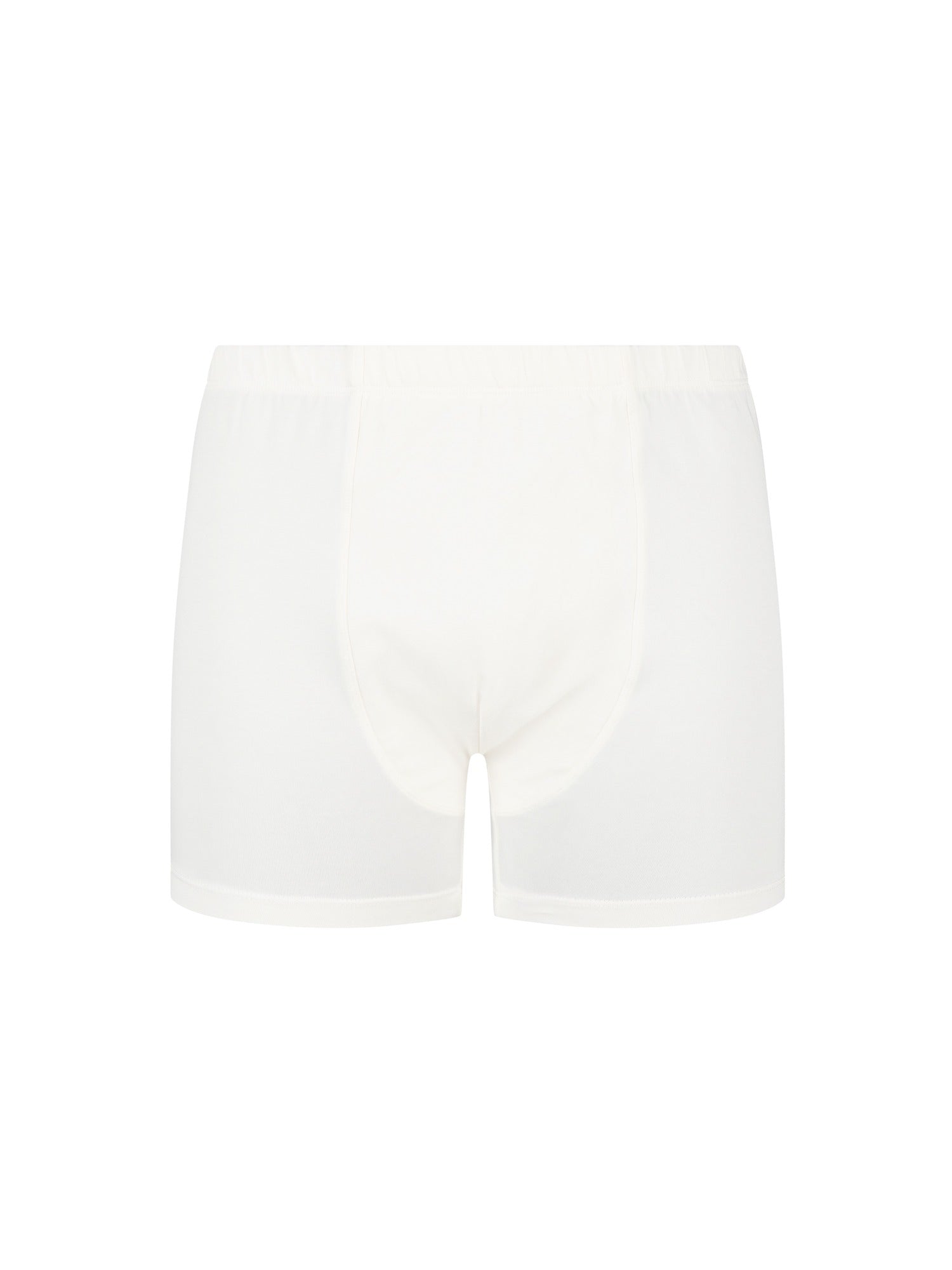 cream trunk style boxer shorts with a soft elasticated waistband and pouch detail stitching, men's bamboo underwear
