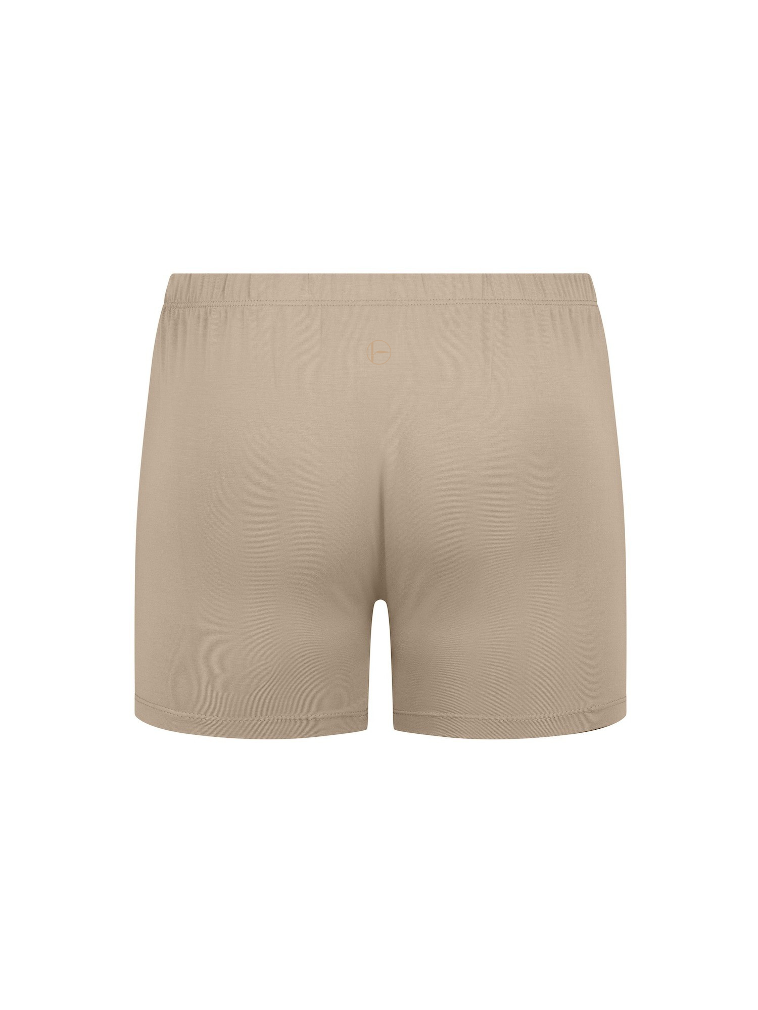 caramel beige trunk style boxer shorts with a soft elasticated waistband and pouch detail stitching, men's bamboo underwear