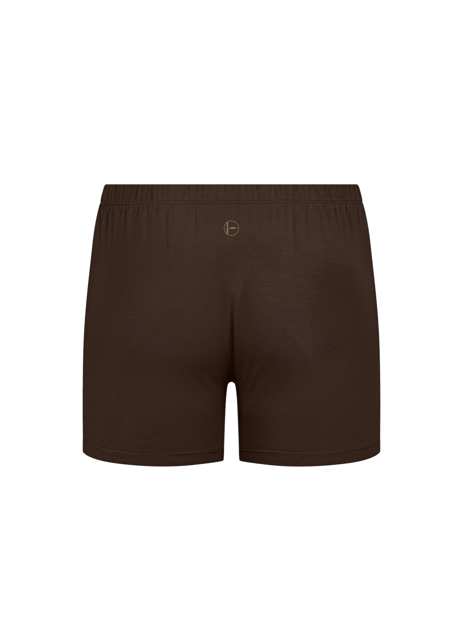 cocoa brown trunk style boxer shorts with a soft elasticated waistband and pouch detail stitching, men's bamboo underwear
