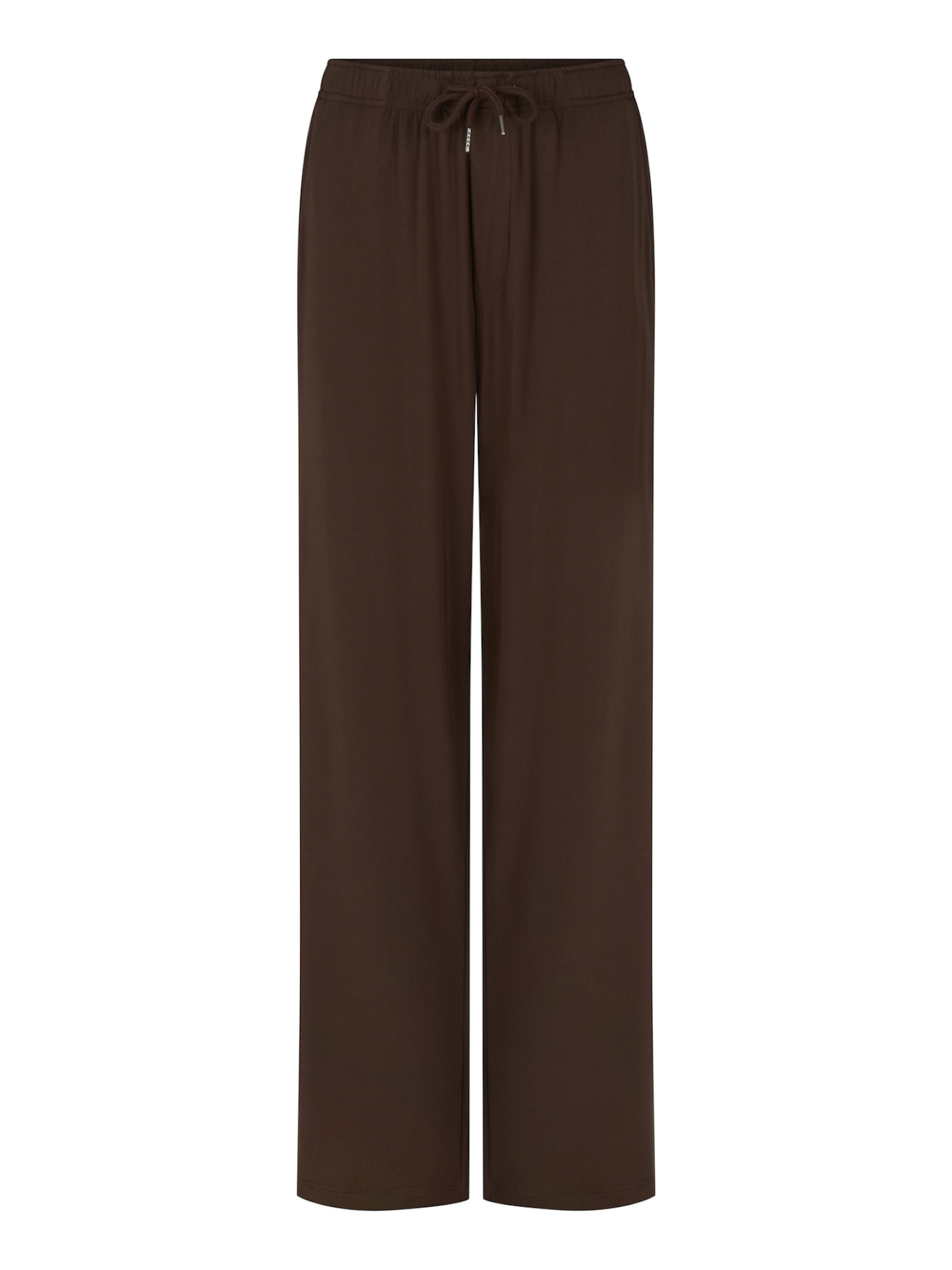 Cocoa brown wide-leg men's pants with drawstring and elasticised waist, mens bamboo clothing