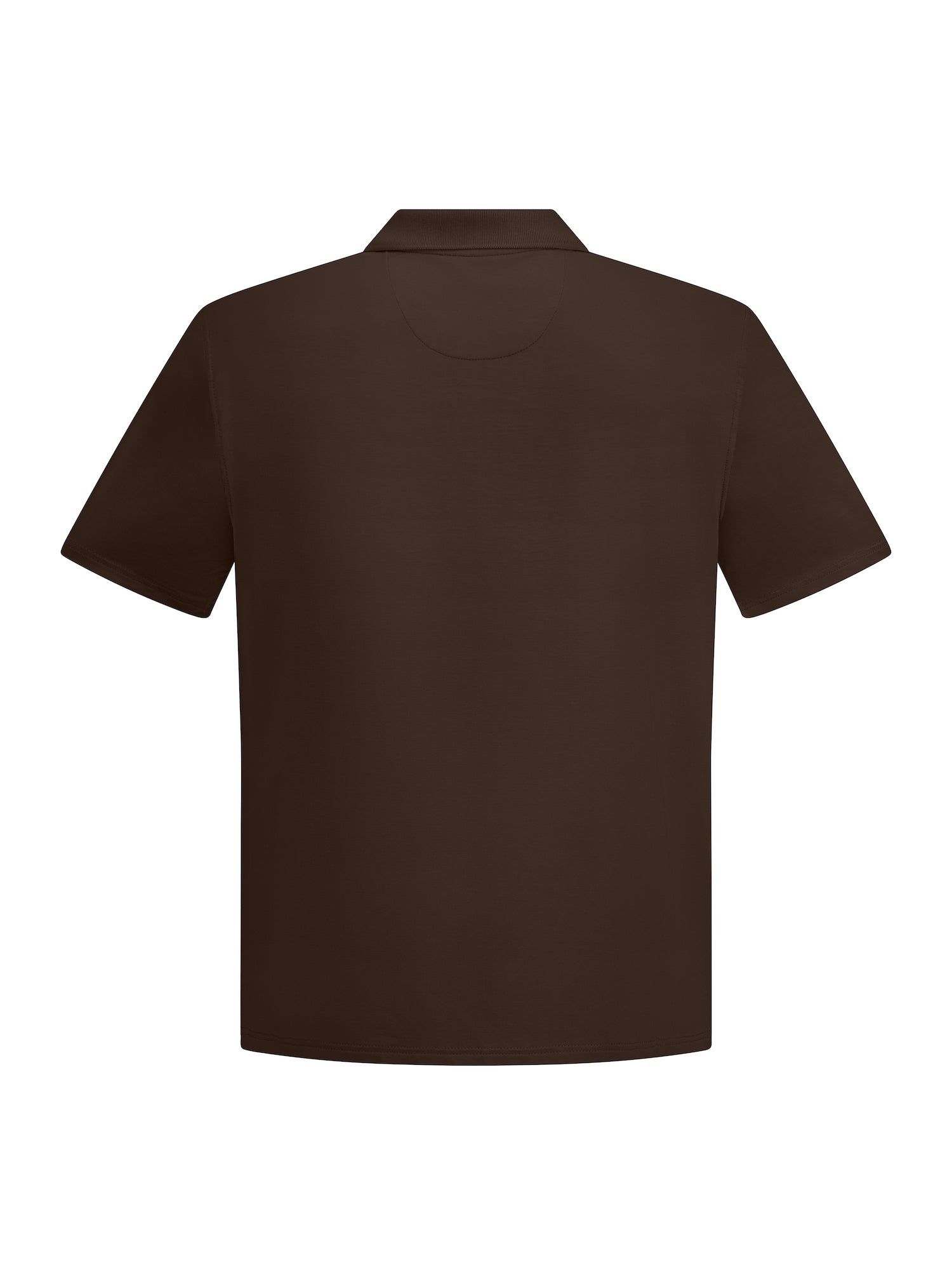 Cocoa brown short sleeve men's polo shirt, generous fit, soft fibbed collar and 3 buttons, men's bamboo clothing