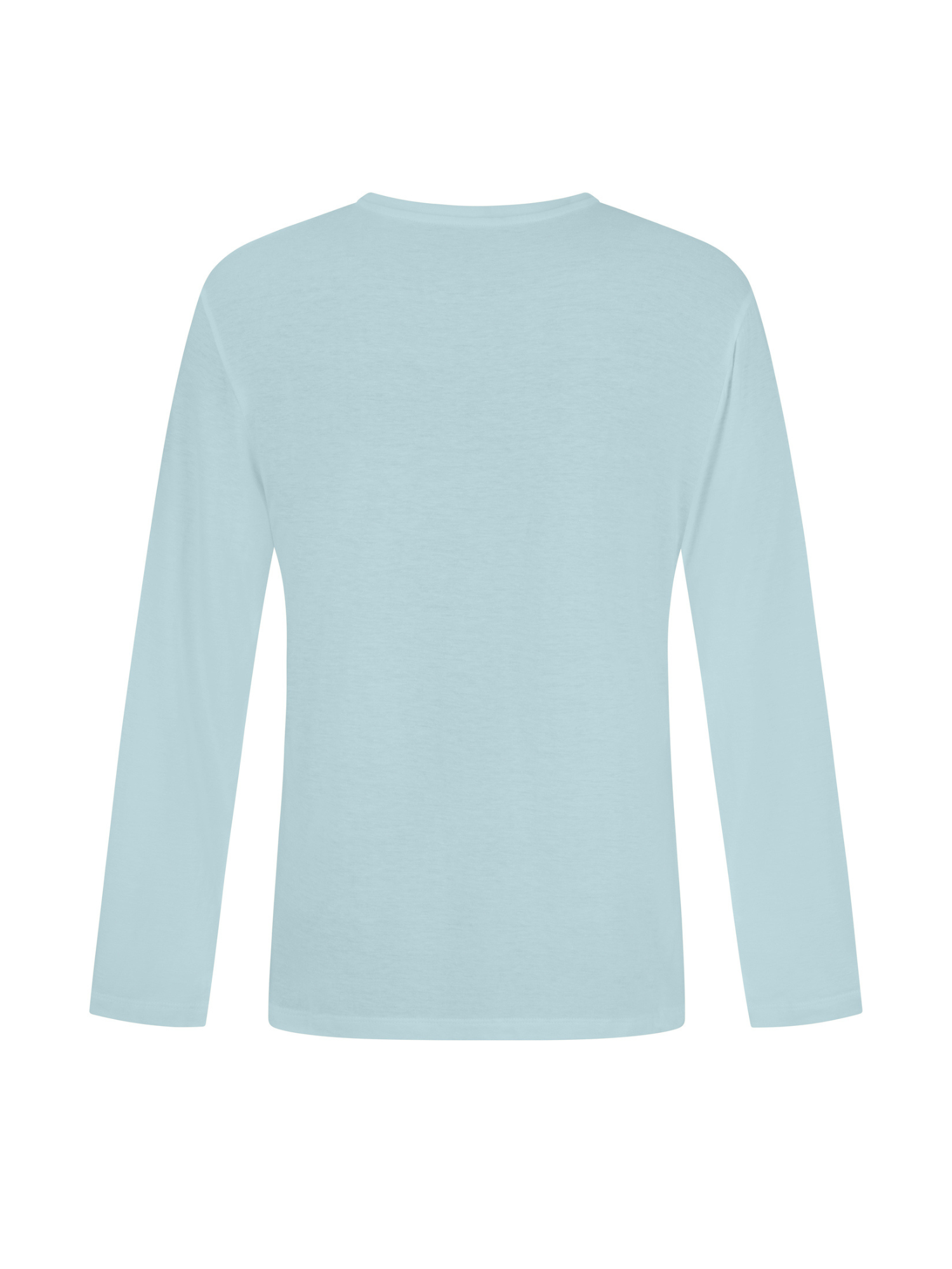 Men's long sleeve crew neck t-shirt top, light topaz blue, men's bamboo clothing