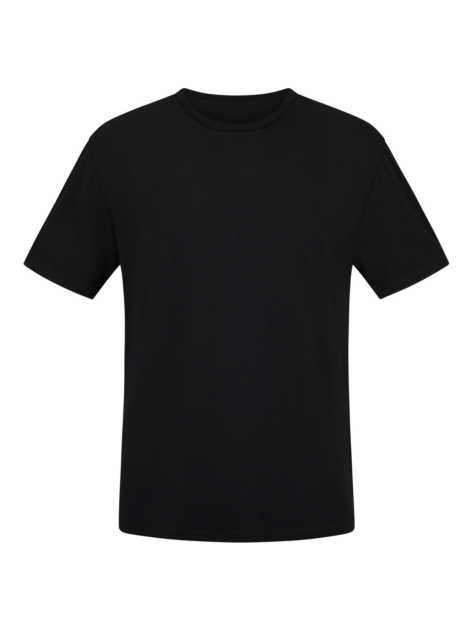 black classic fit Bamboo Hemp tee, soft neckband, crew neckline, short sleeve, men's bamboo clothing