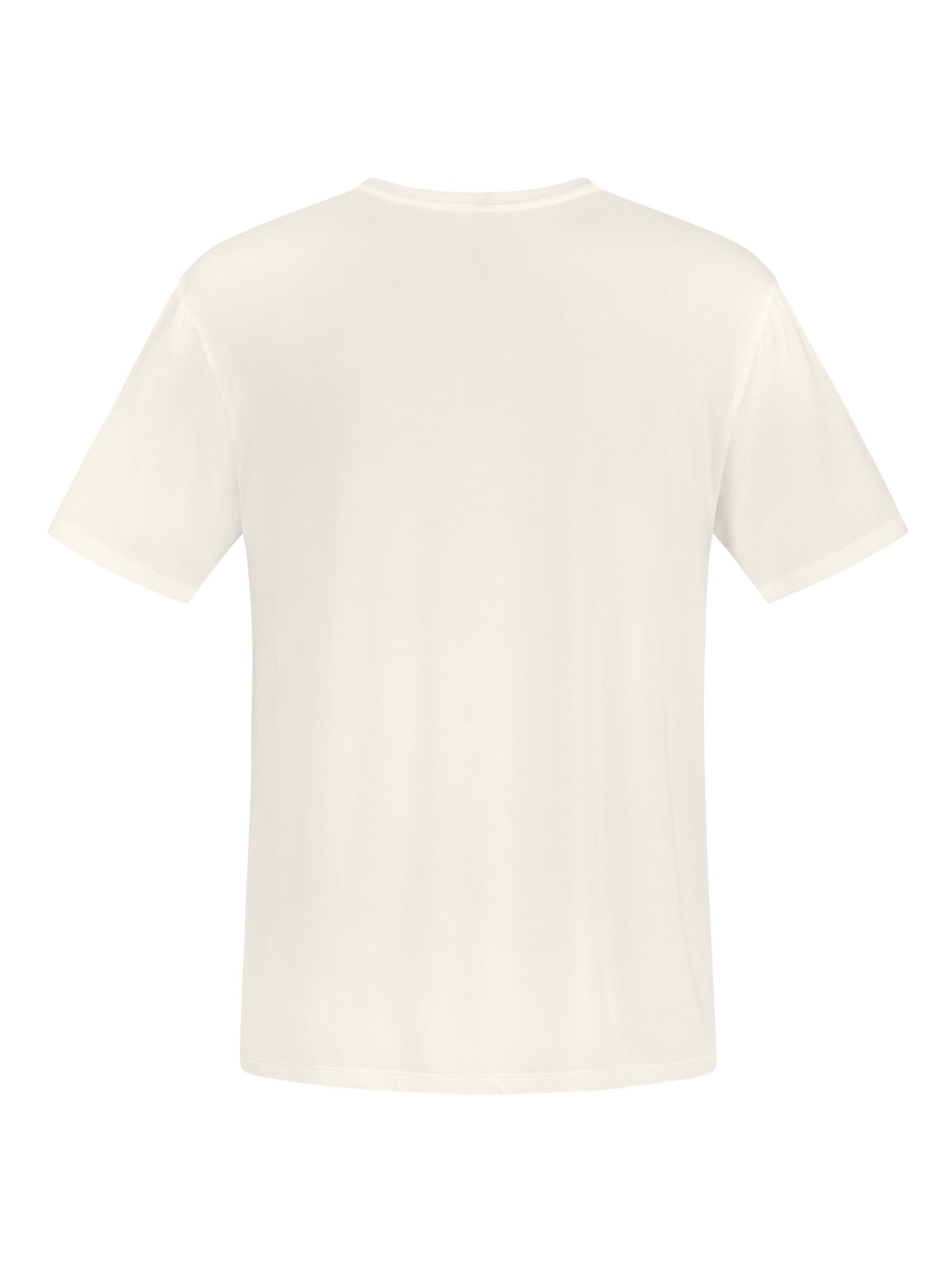 cream classic fit tee, soft neckband, crew neckline, short sleeve, men's bamboo clothing