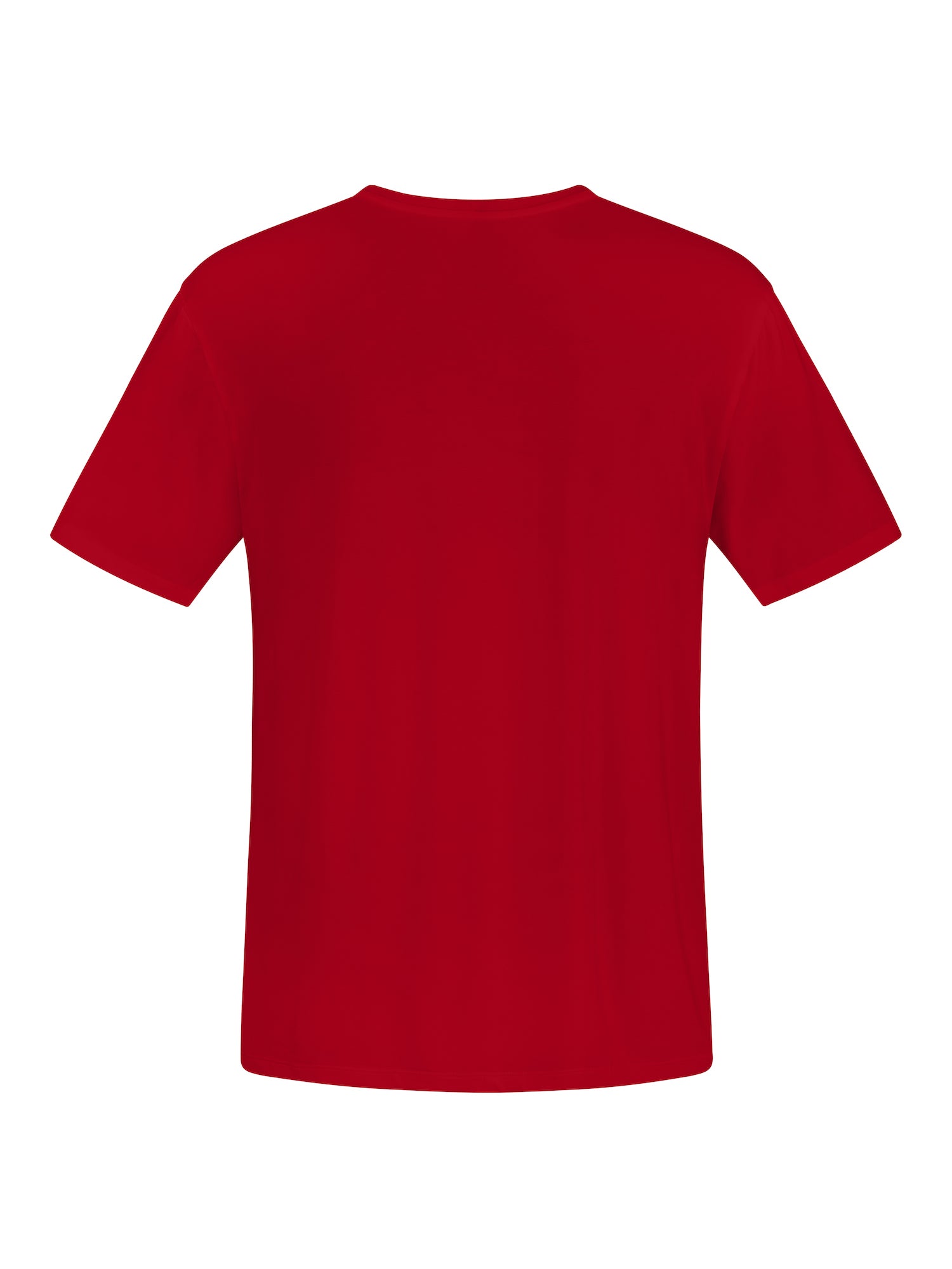 chili red generous classic fit tee, soft neckband, crew neckline, short sleeve, men's bamboo clothing