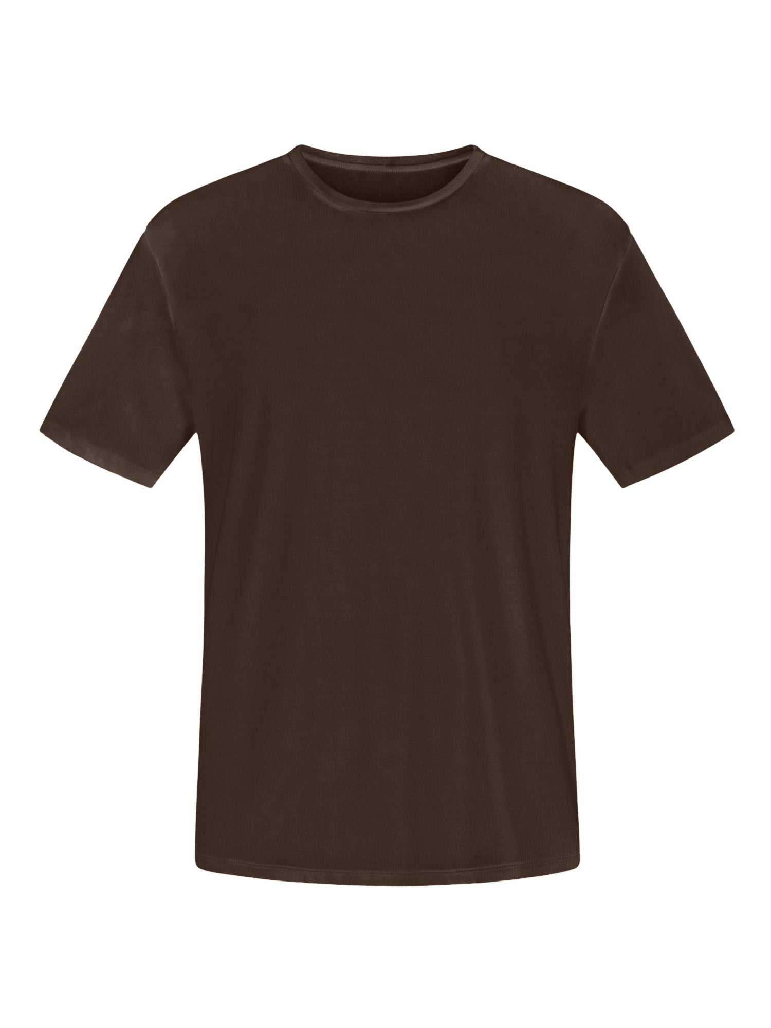 cocoa brown generous classic fit tee, soft neckband, crew neckline, short sleeve, men's bamboo clothing