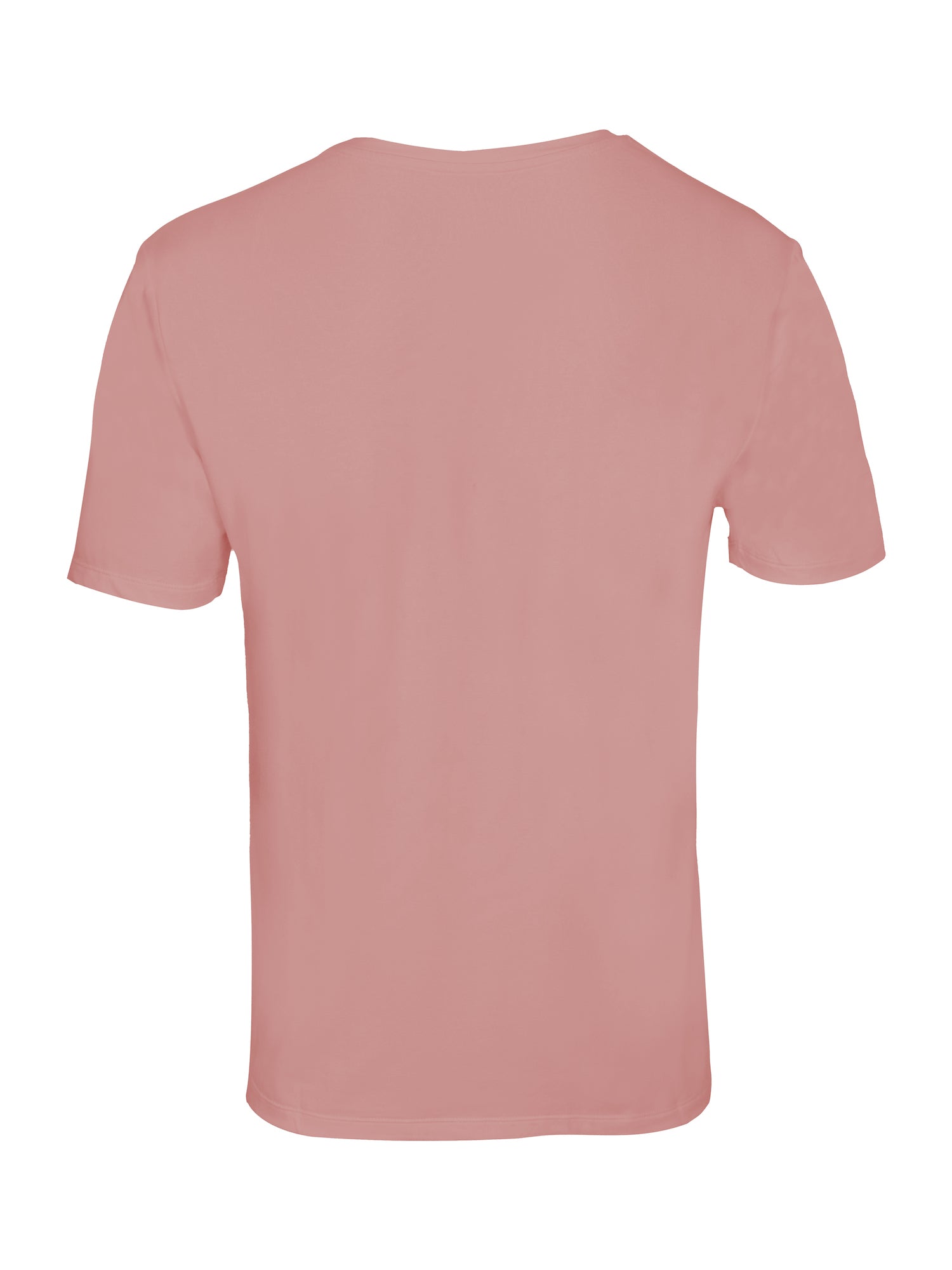 Male model wearing dusty pink generous classic fit tee, soft neckband, crew neckline, short sleeve, men's bamboo clothing
