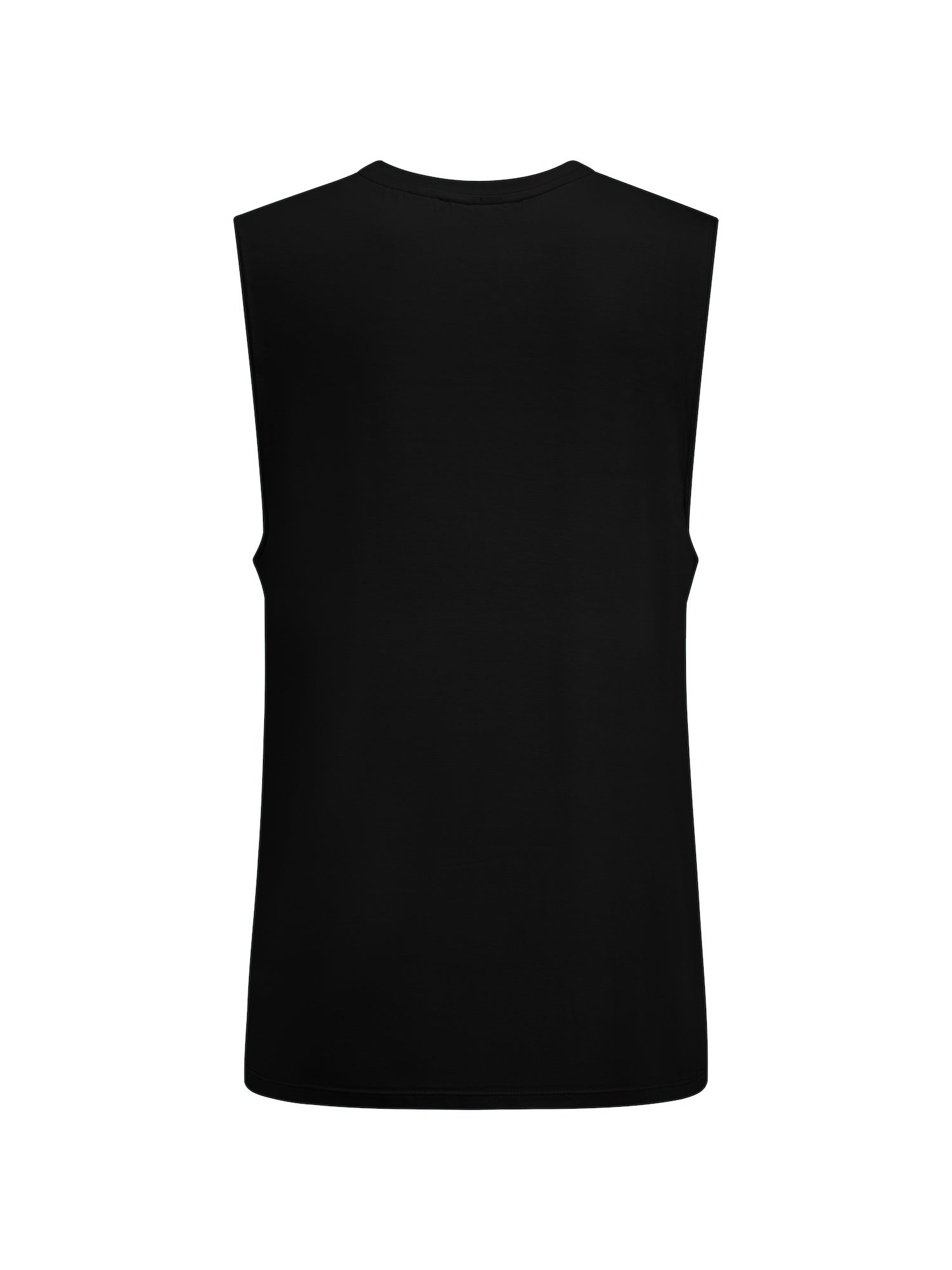 Black men's bamboo sleeveless tank singlet on a white background