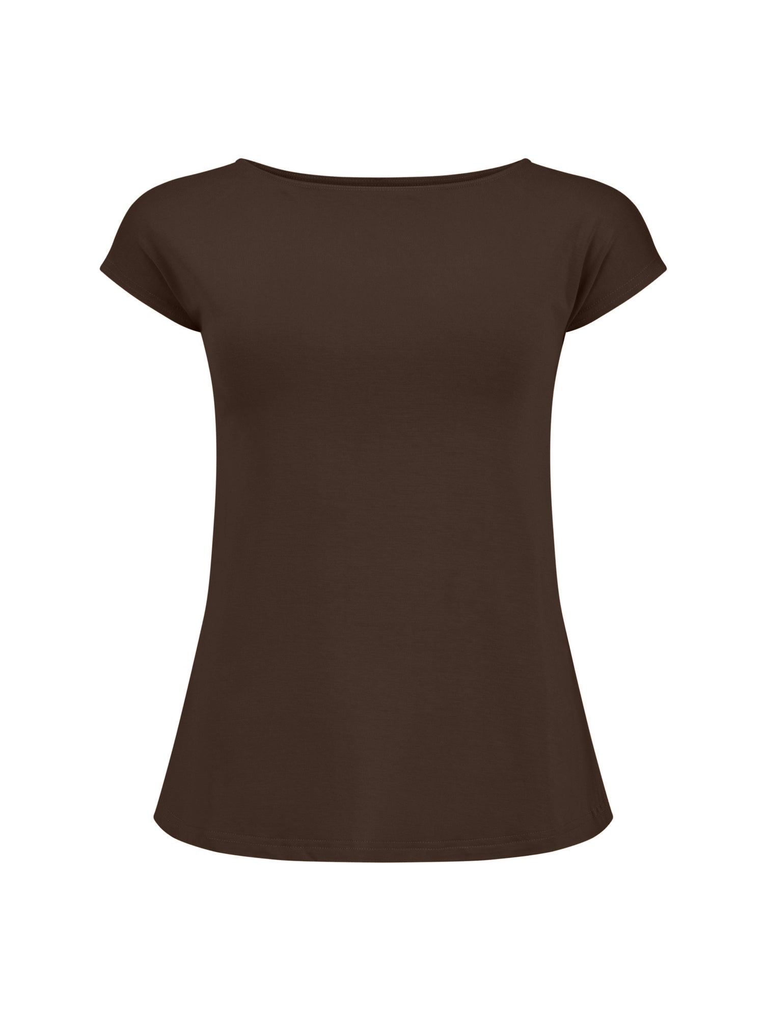 Brown t-shirt on a white background, women's bamboo clothing