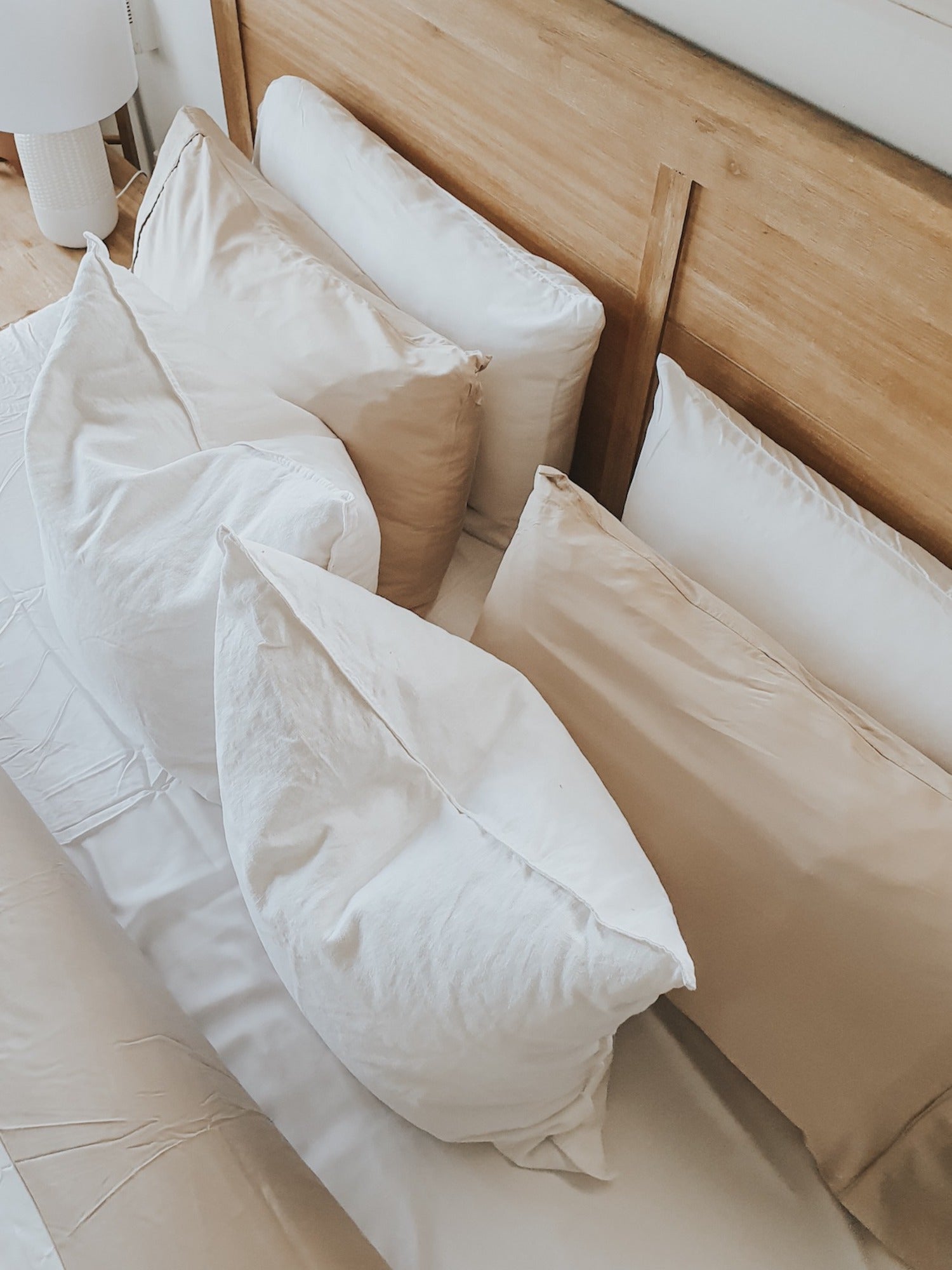 pillow slip set in macadamia, bamboo bedding