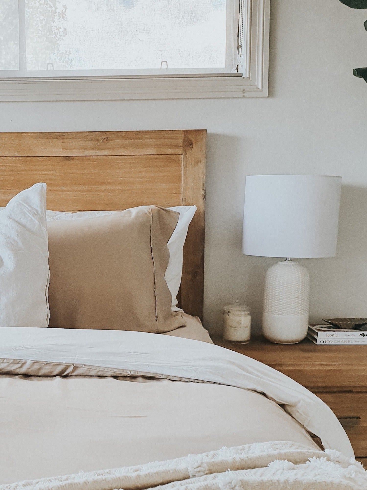 pillow slip set in macadamia, bamboo bedding