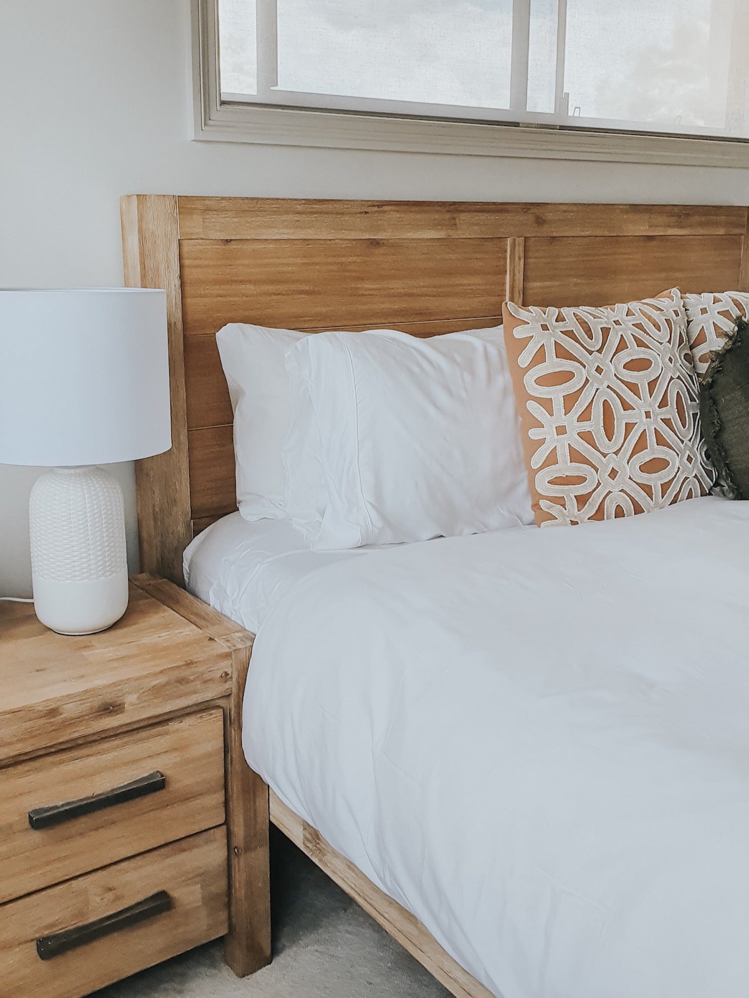 bamboo pillow slip set in white, bamboo bedding