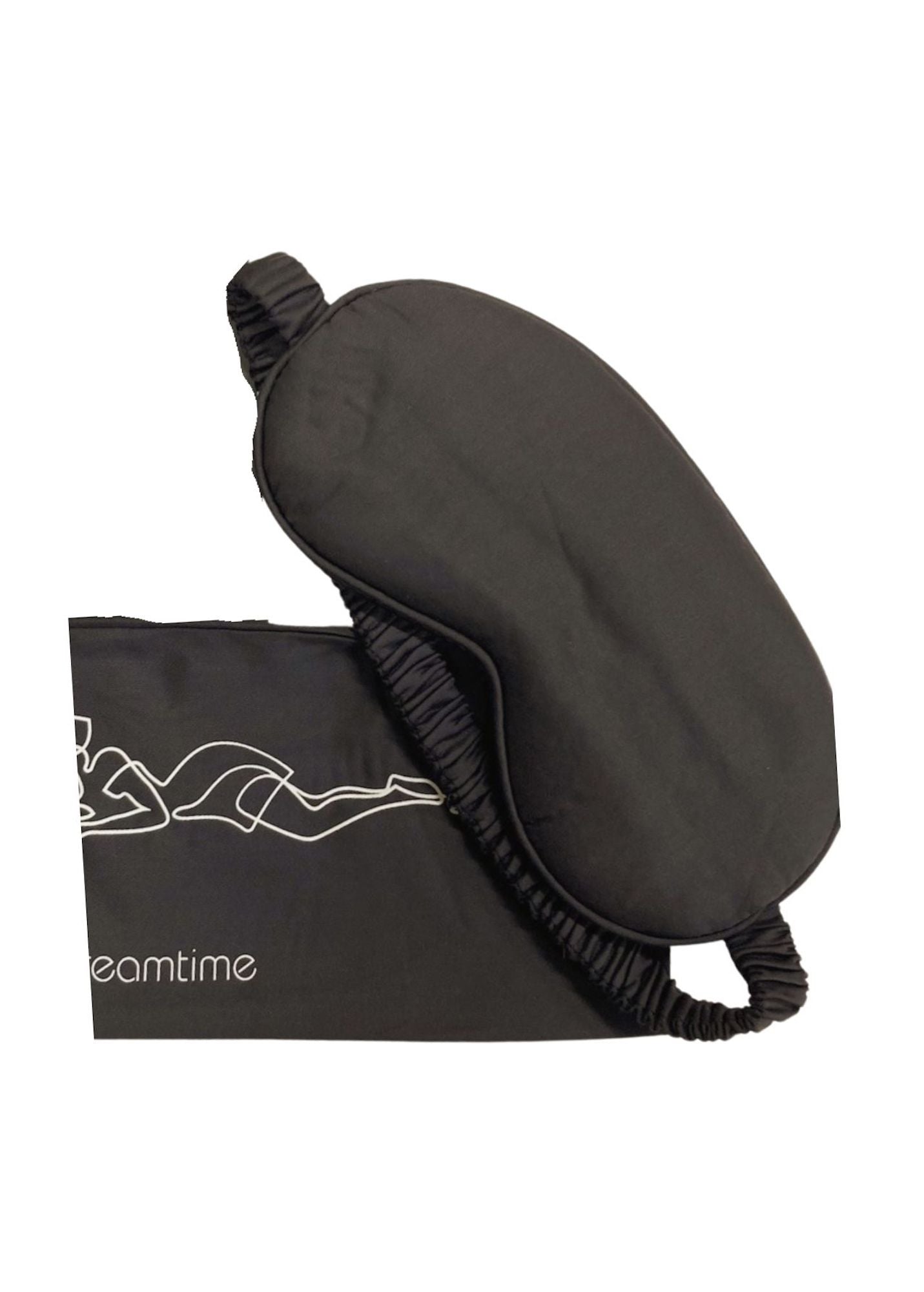 bamboo sleep eye mask with a drawstring travel bag in slate grey, bamboo bedding