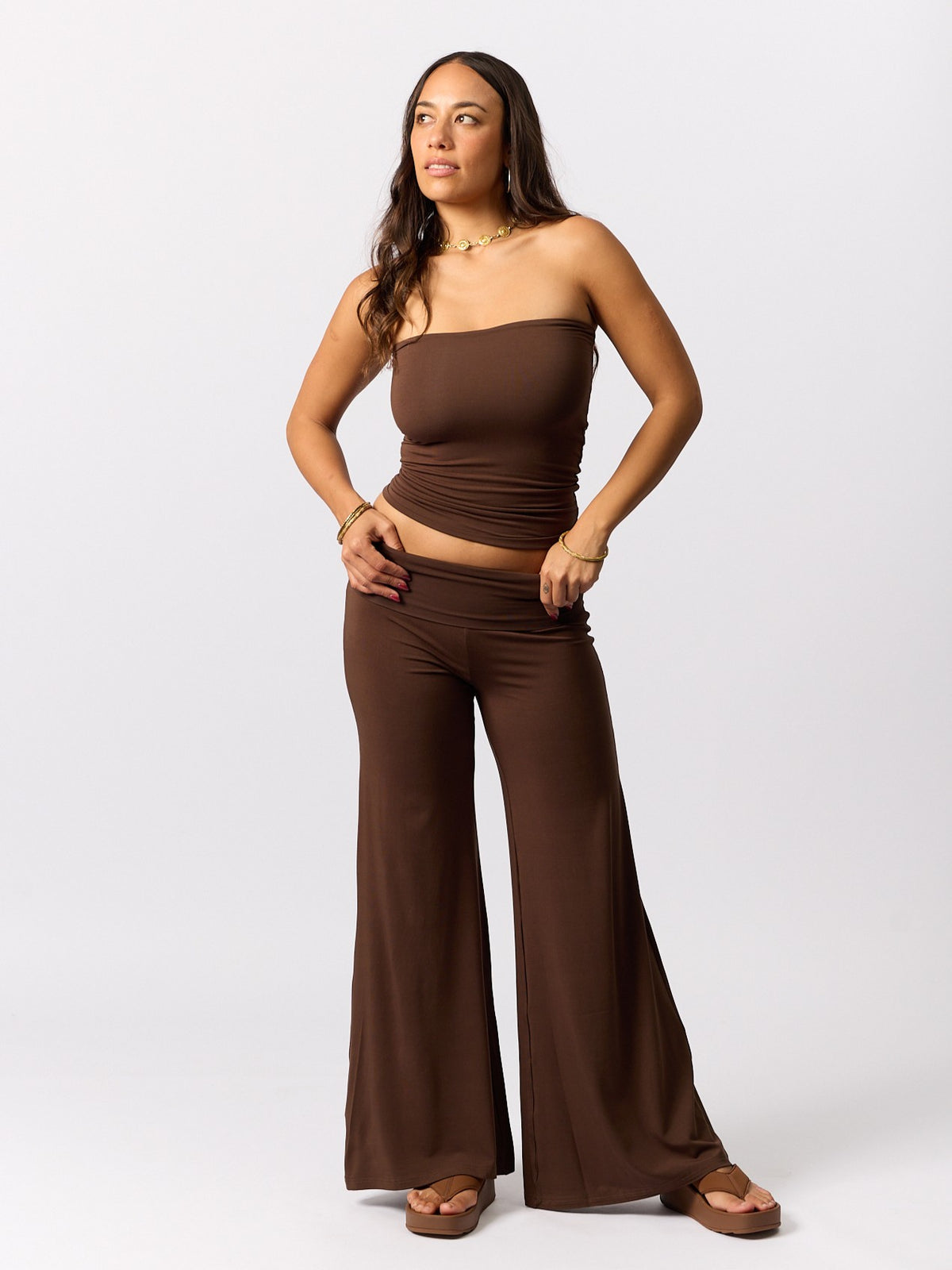 Bamboo Palazzo Pant - Cocoa