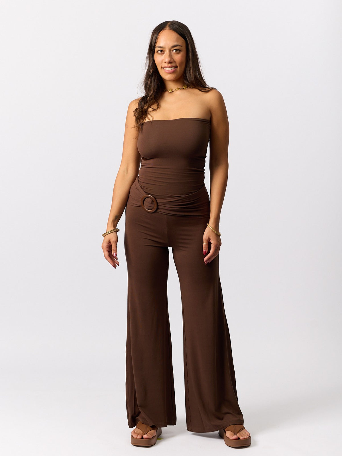 Bamboo Palazzo Pant - Cocoa