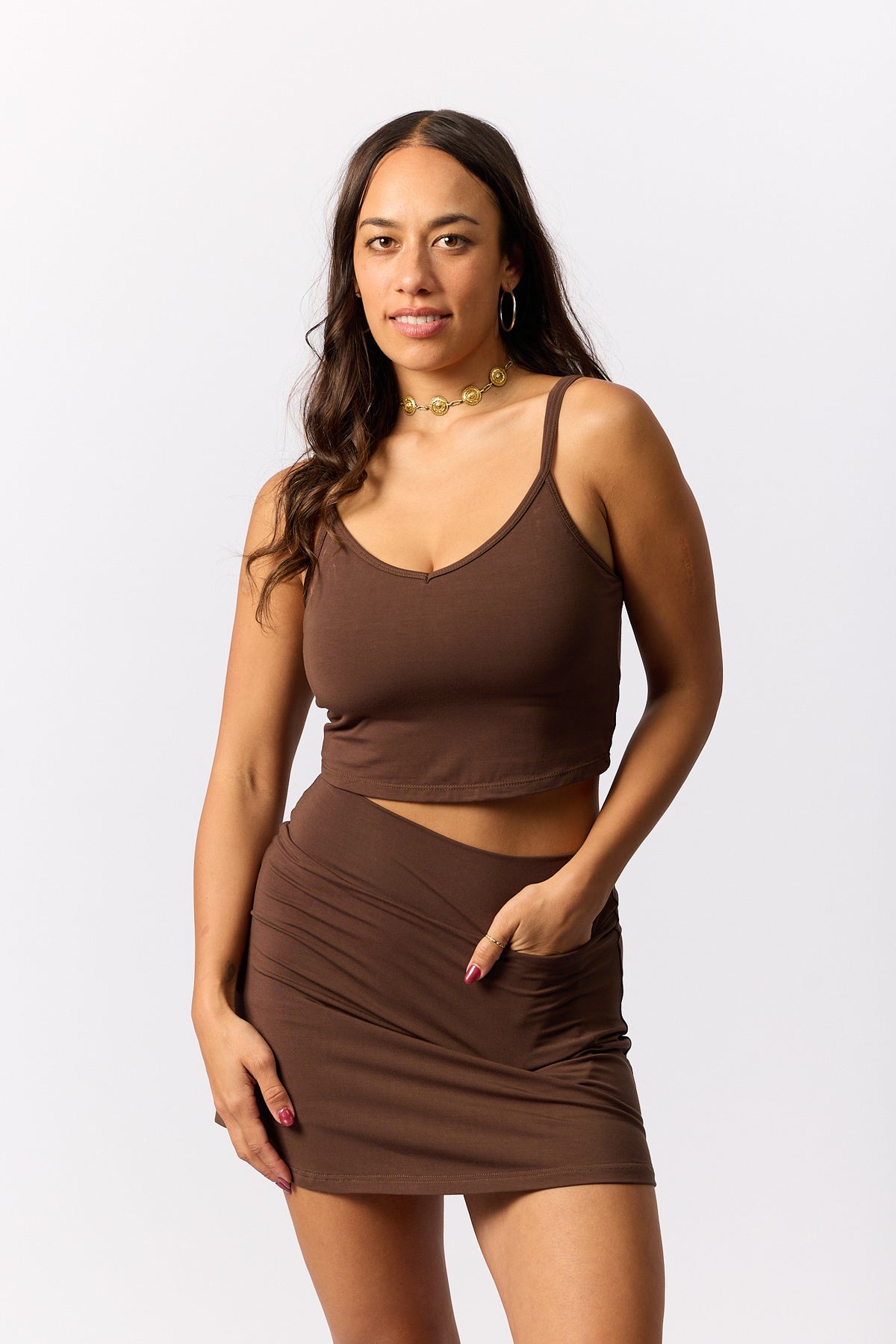 Bamboo Skort - Cocoa