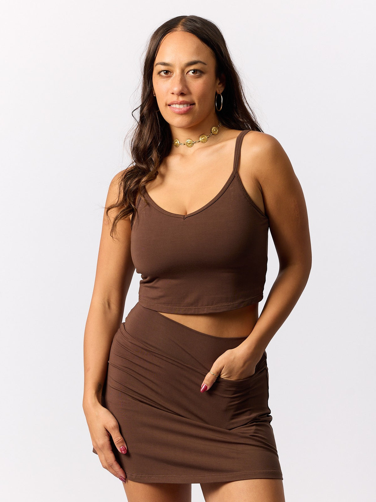 Bamboo Skort - Cocoa