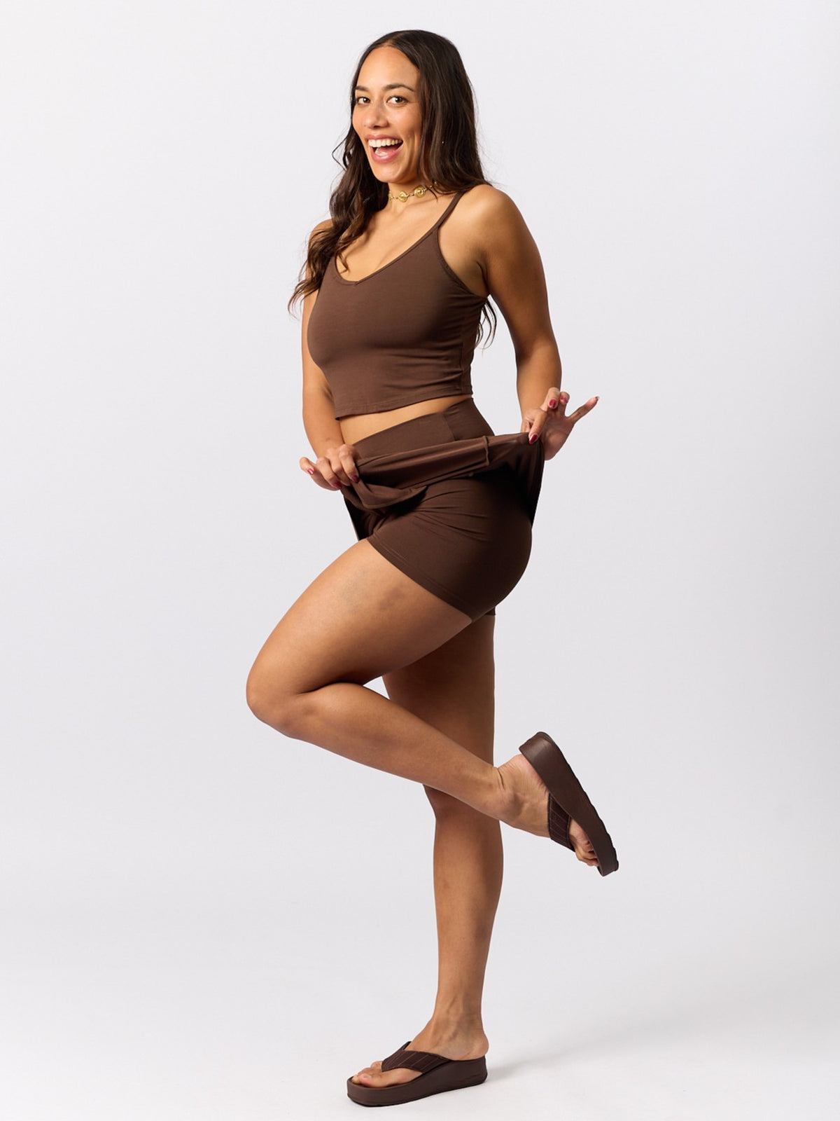 Bamboo Skort - Cocoa