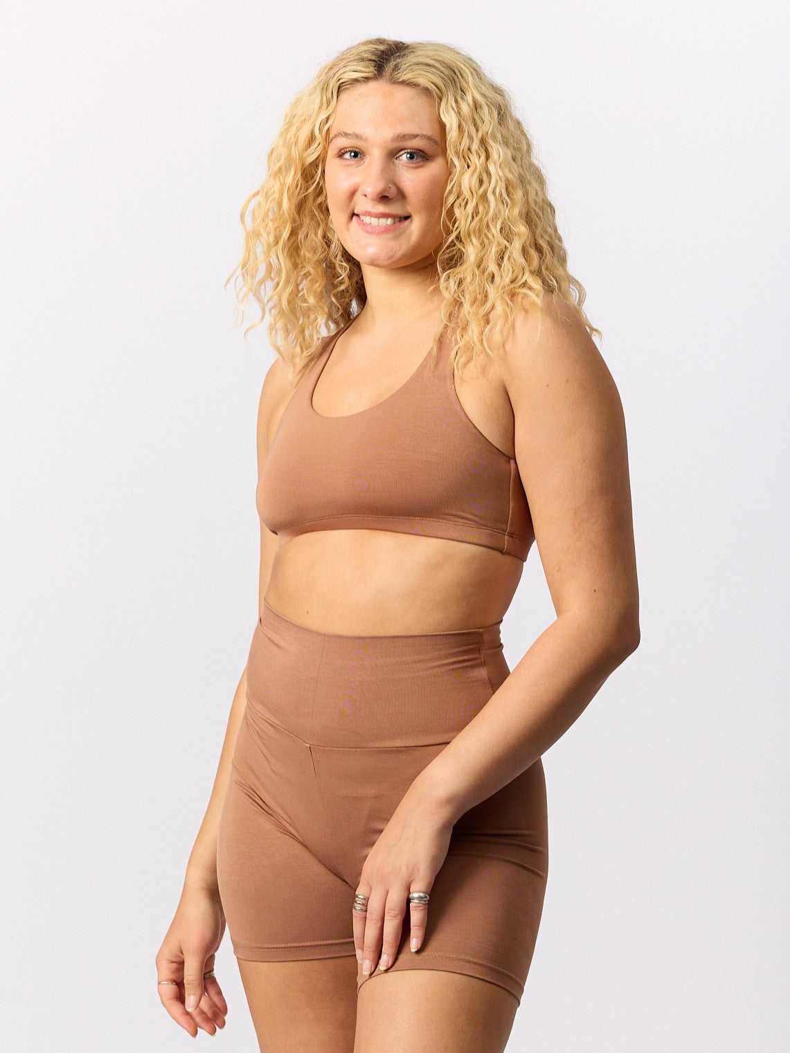 Bamboo Racer Back Bra - Toffee
