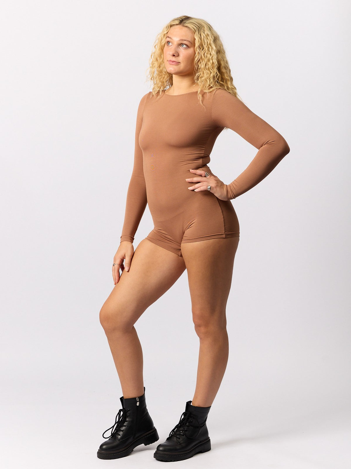 Bamboo Long Sleeve Bodysuit - Toffee