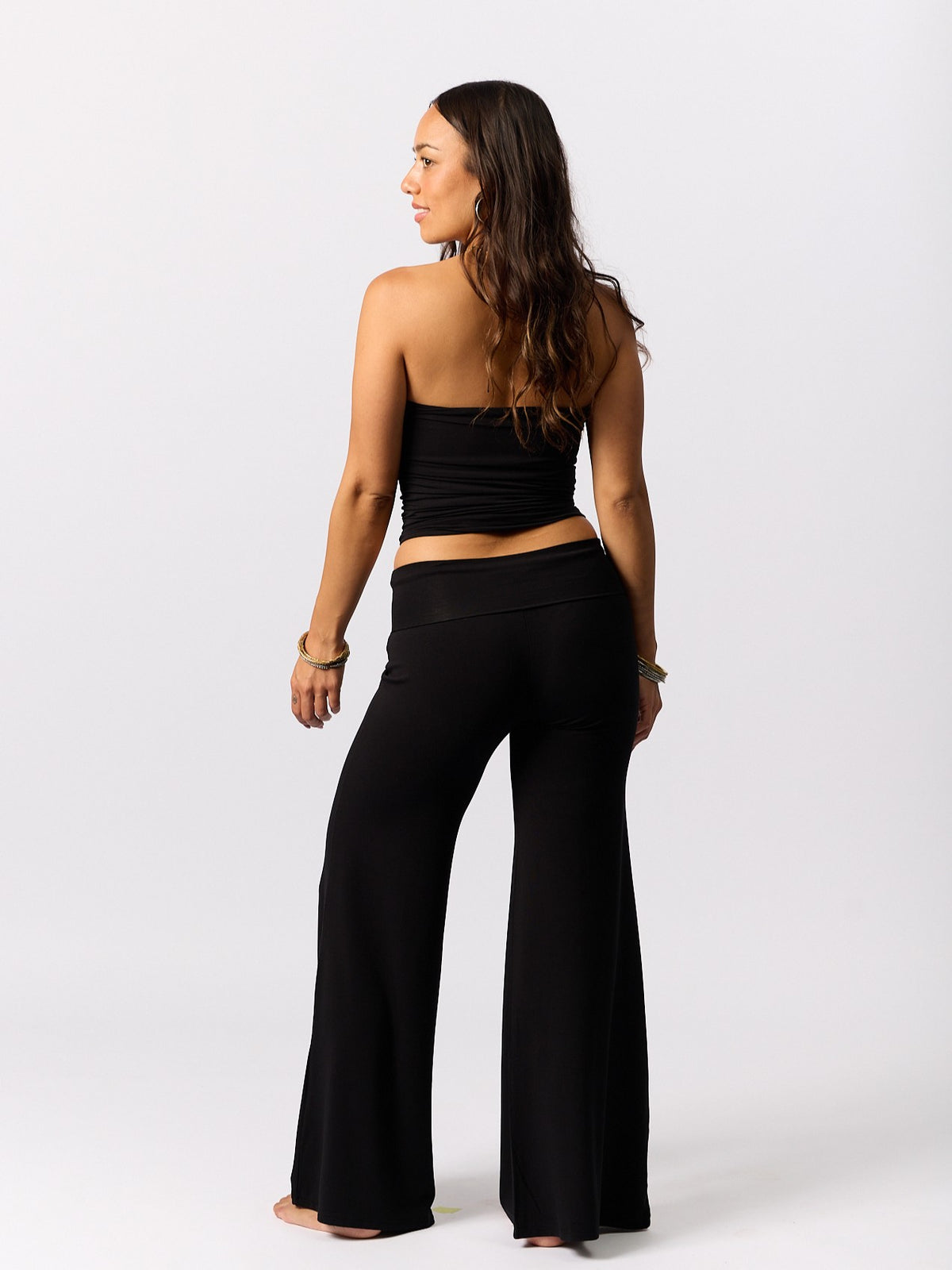 Bamboo Palazzo Pant - Black