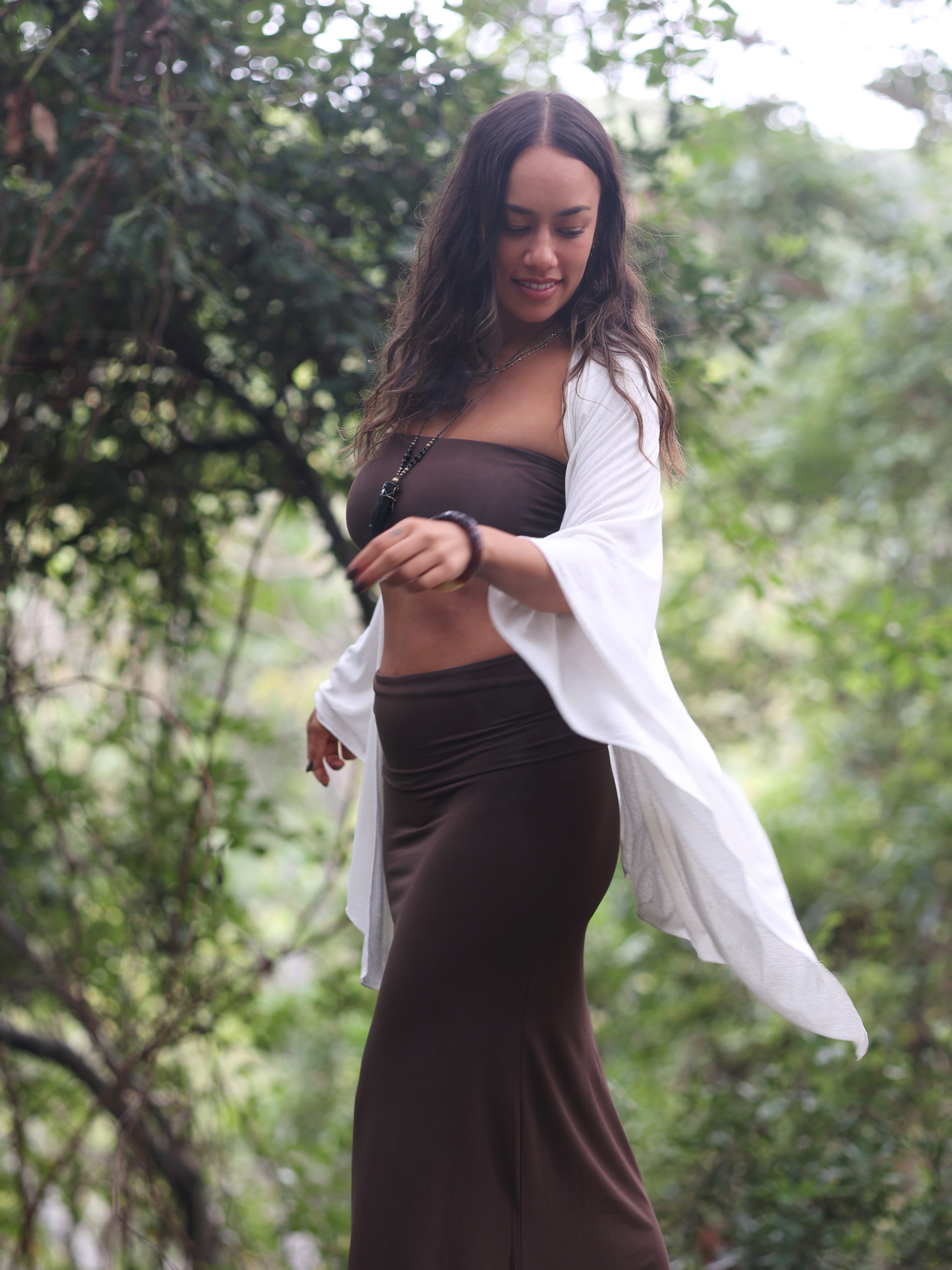 Bamboo Maxi Skirt - Cocoa