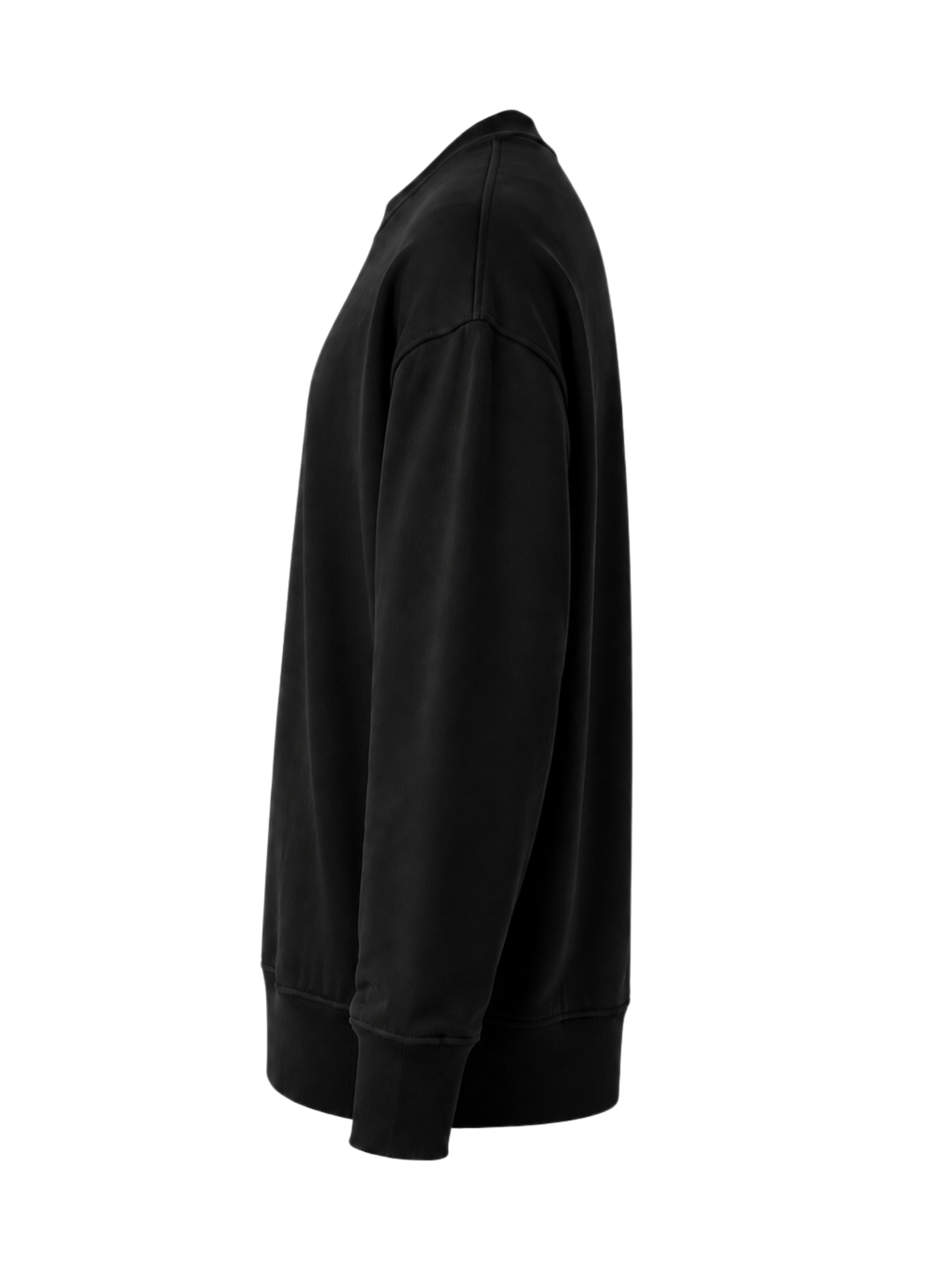 Organic Fleece - Relaxed Crew Neck Sweater - Black
