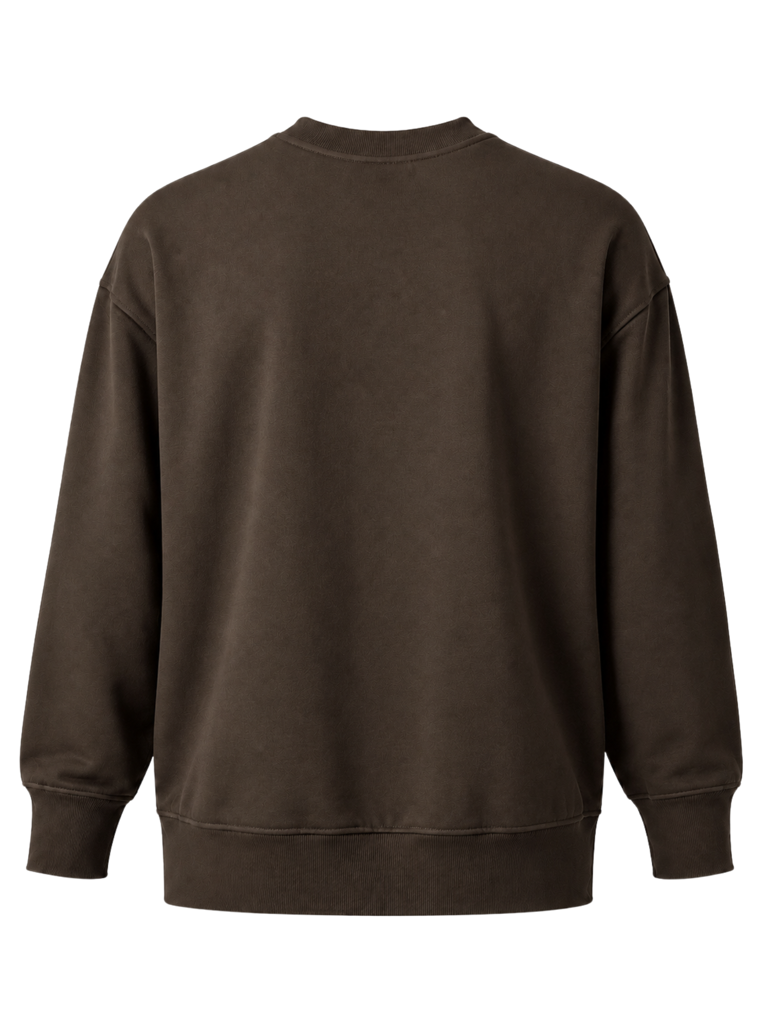 Organic Cotton / Bamboo Fleece - Relaxed Crew Neck Sweater - Bitter Chocolate