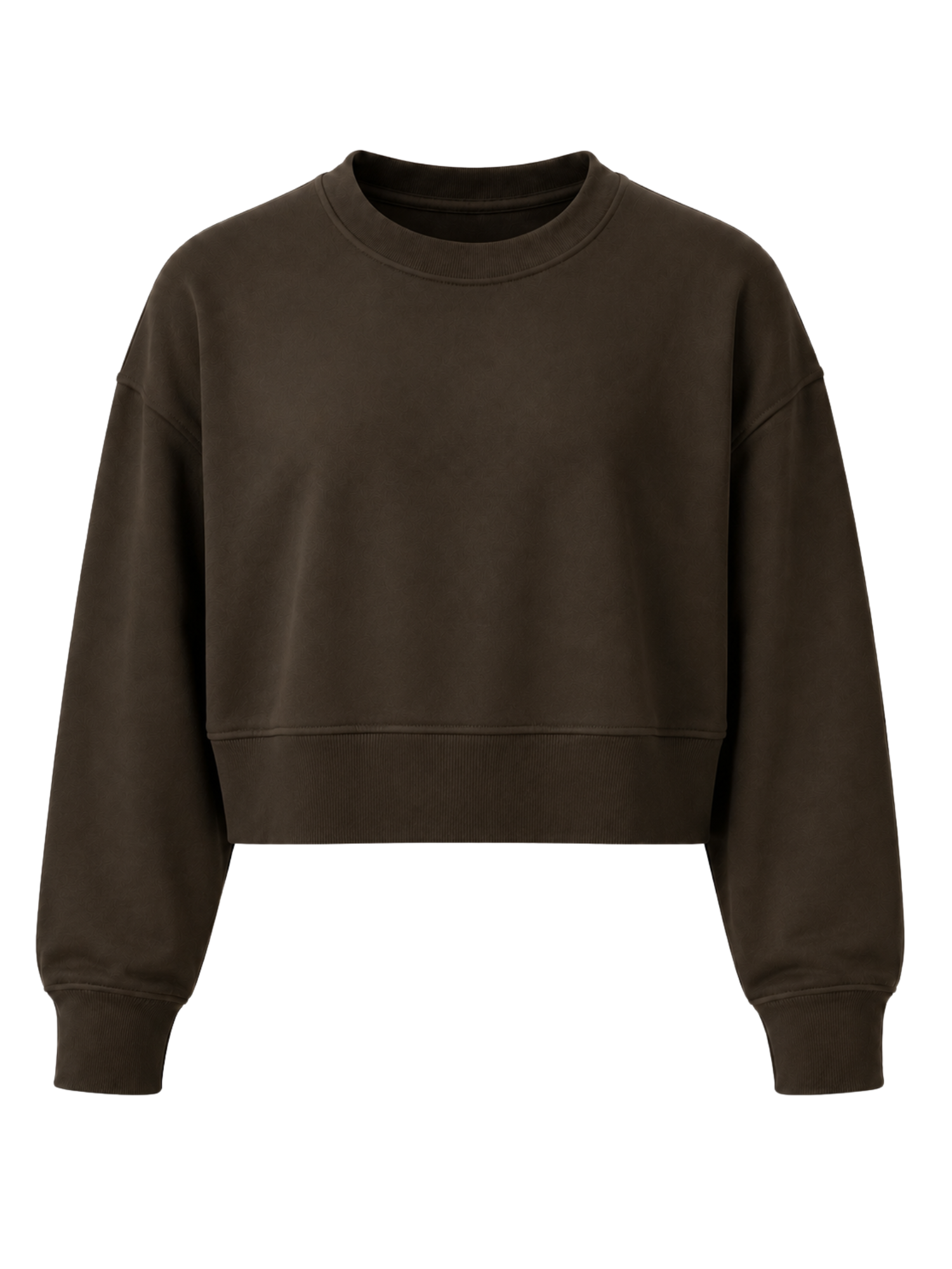 Organic Fleece - Relaxed Crop Sweater - Bitter Chocolate