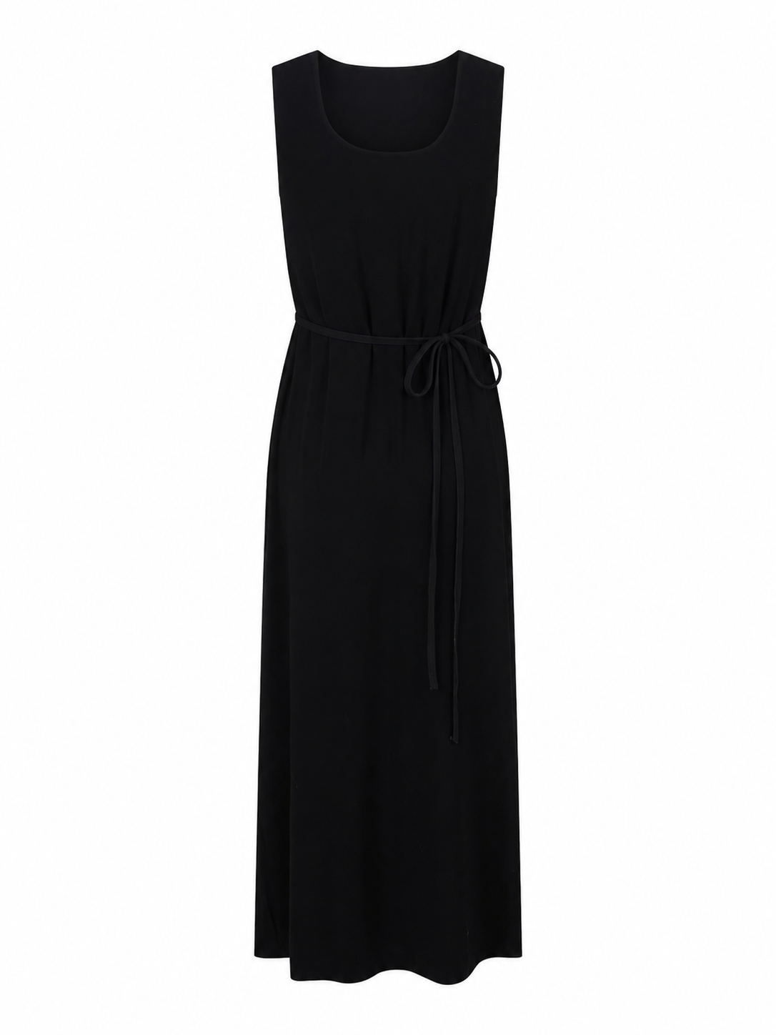 Bamboo Scoop Neck Maxi Dress - Black
