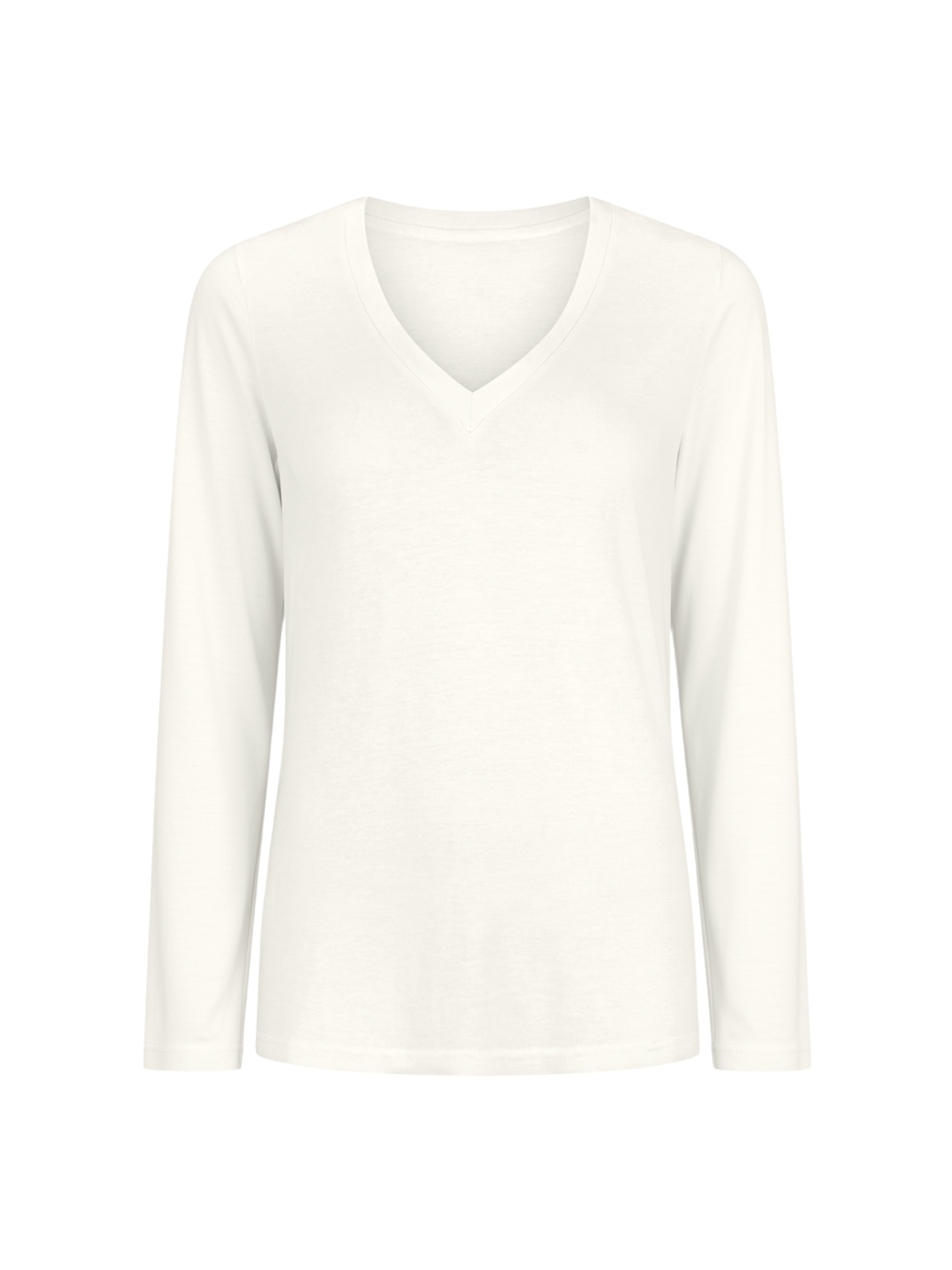 Hemp/Bamboo Relaxed Long Sleeve Vee Tee - Cream
