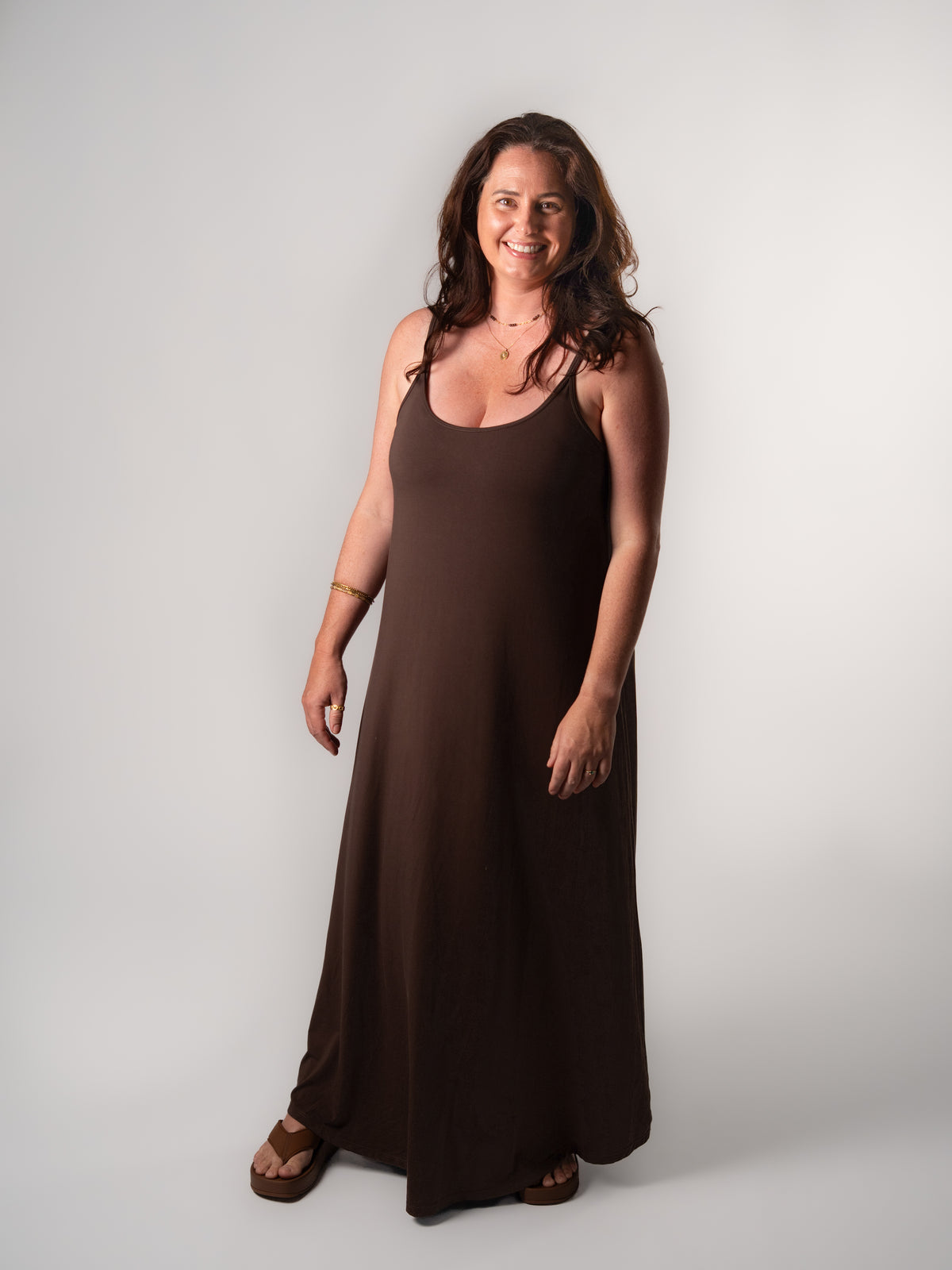 Bamboo Swing Maxi Dress - Cocoa