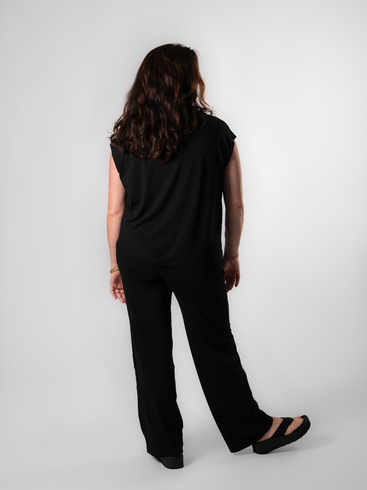 Bamboo Straight Leg Pant - Black