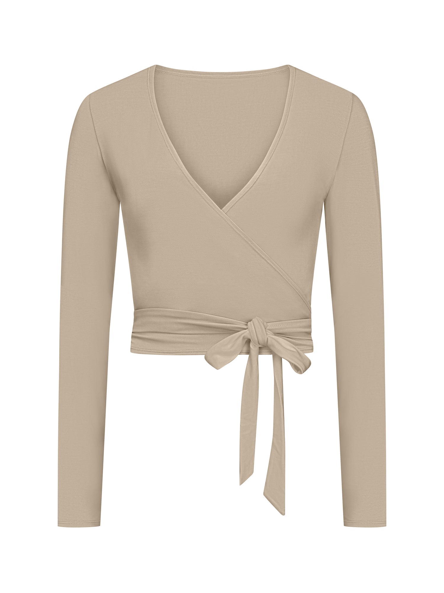 Caramel Bamboo Long Sleeve Ballet Wrap, Womens Bamboo Clothing